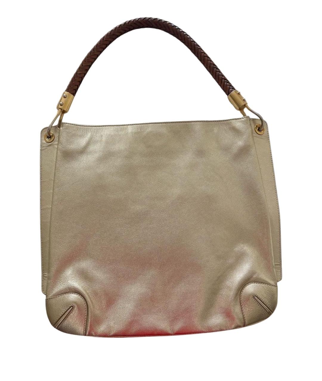 MICHAEL KORS Золотая кожаная сумка с короткими ручками, фото 1