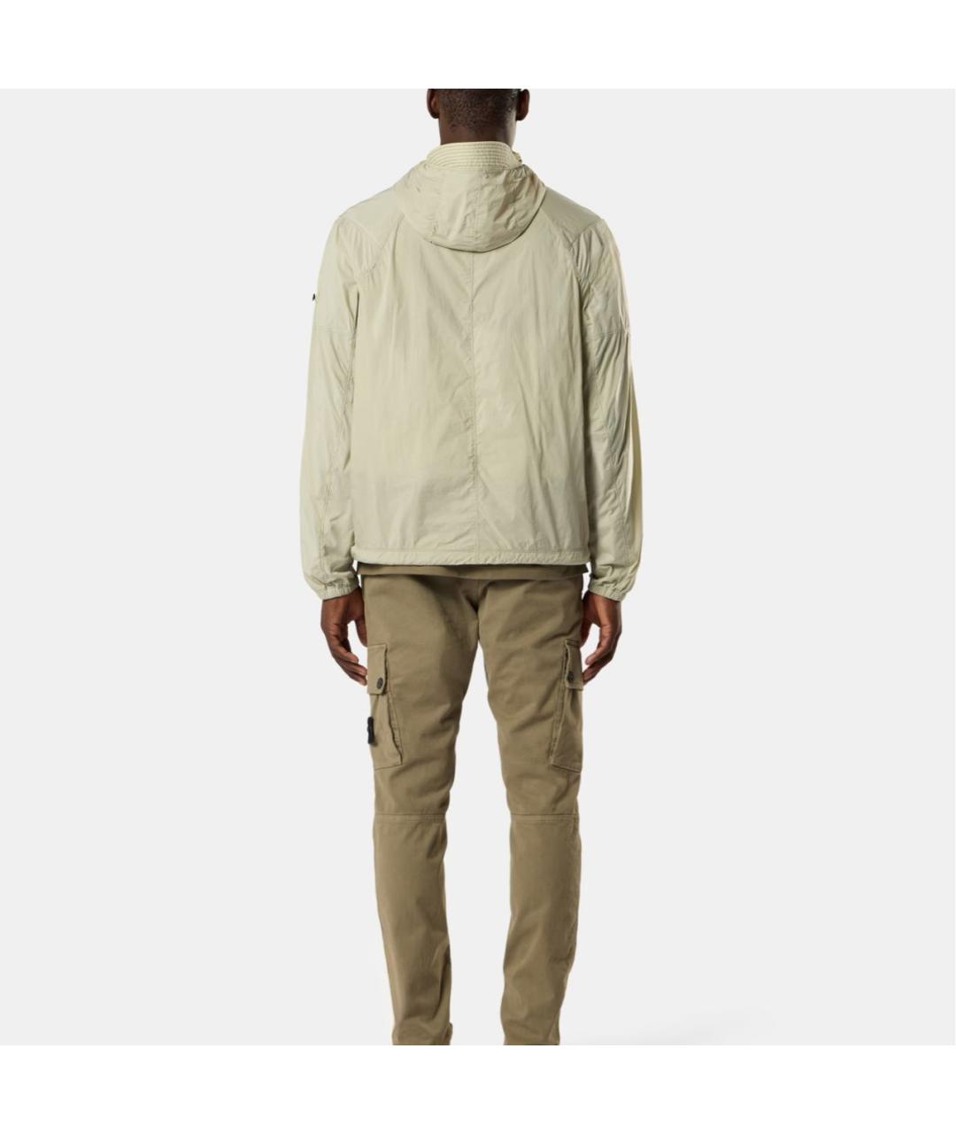 STONE ISLAND Бежевая нейлоновая куртка, фото 8