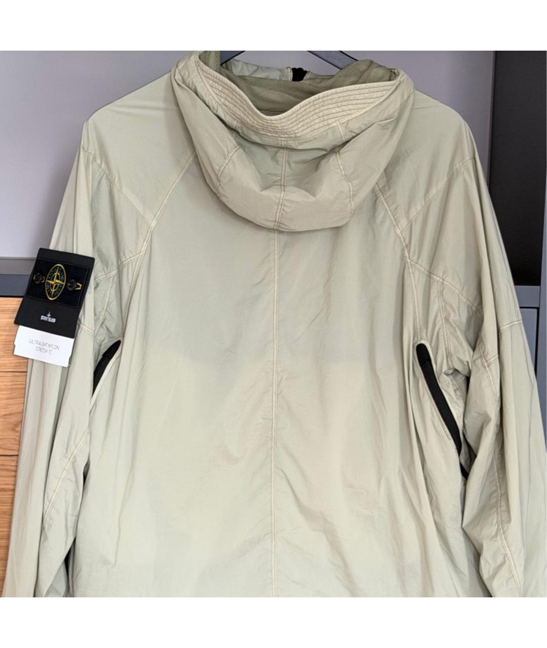 STONE ISLAND Бежевая нейлоновая куртка, фото 6