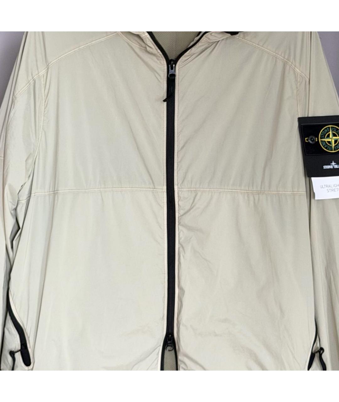 STONE ISLAND Бежевая нейлоновая куртка, фото 4