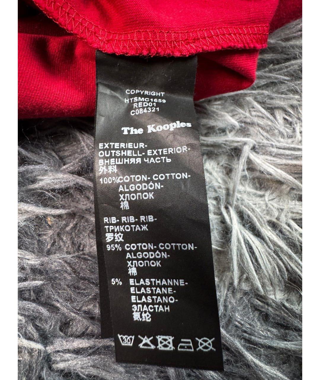 THE KOOPLES Красная хлопковая футболка, фото 5