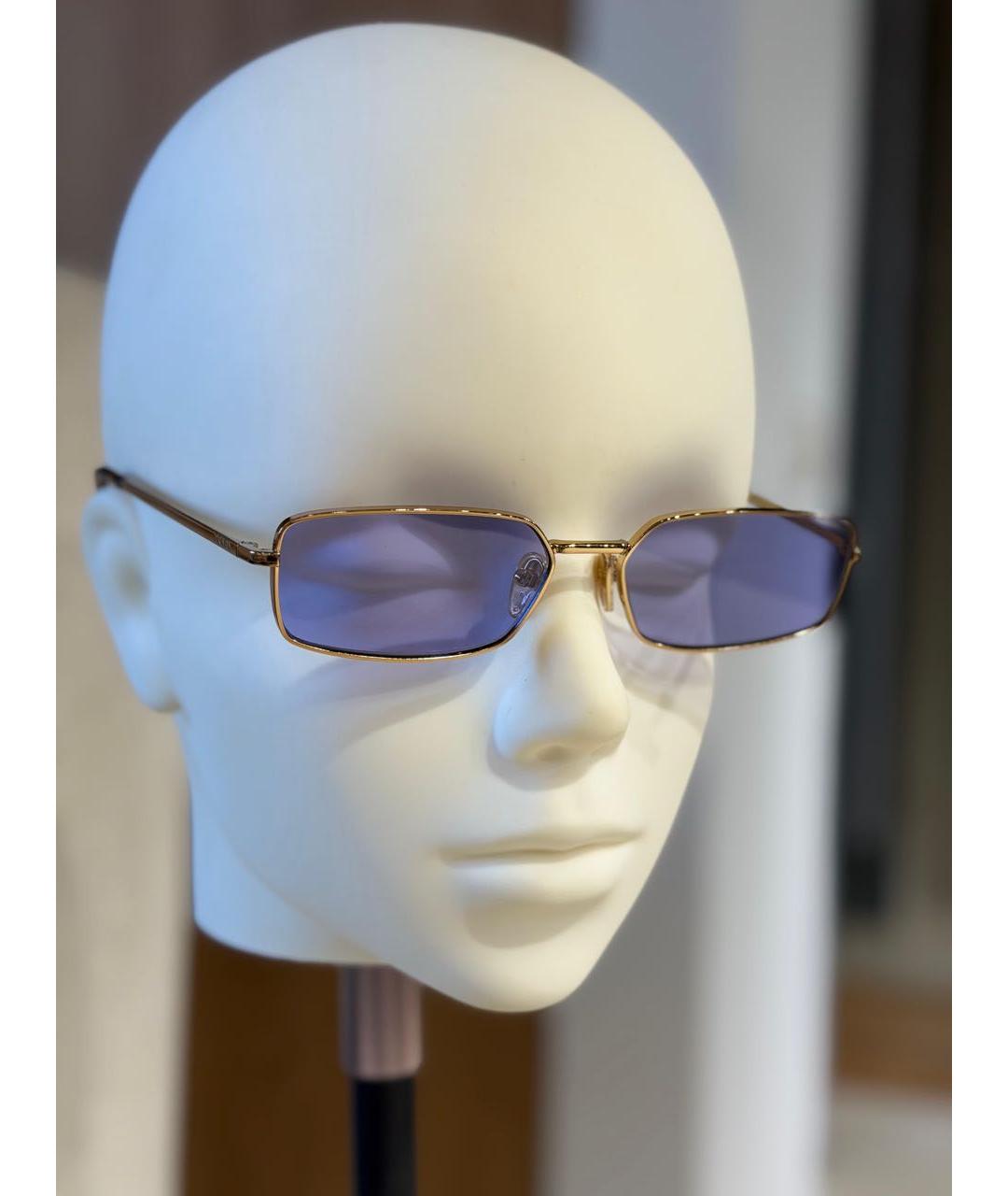 PRADA Золотые металлические солнцезащитные очки, фото 2