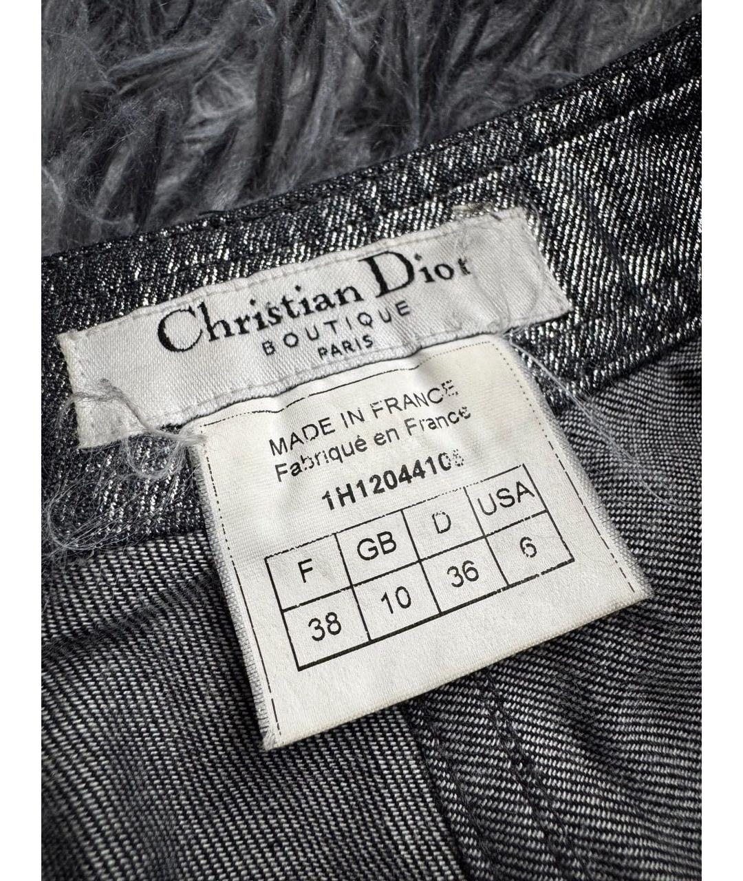 CHRISTIAN DIOR Серые хлопковые прямые джинсы, фото 5