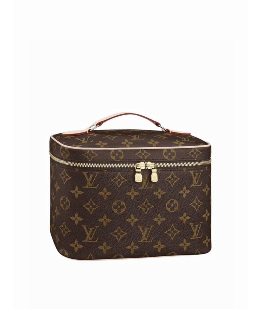 LOUIS VUITTON Коричневая косметичка из канвы, фото 3