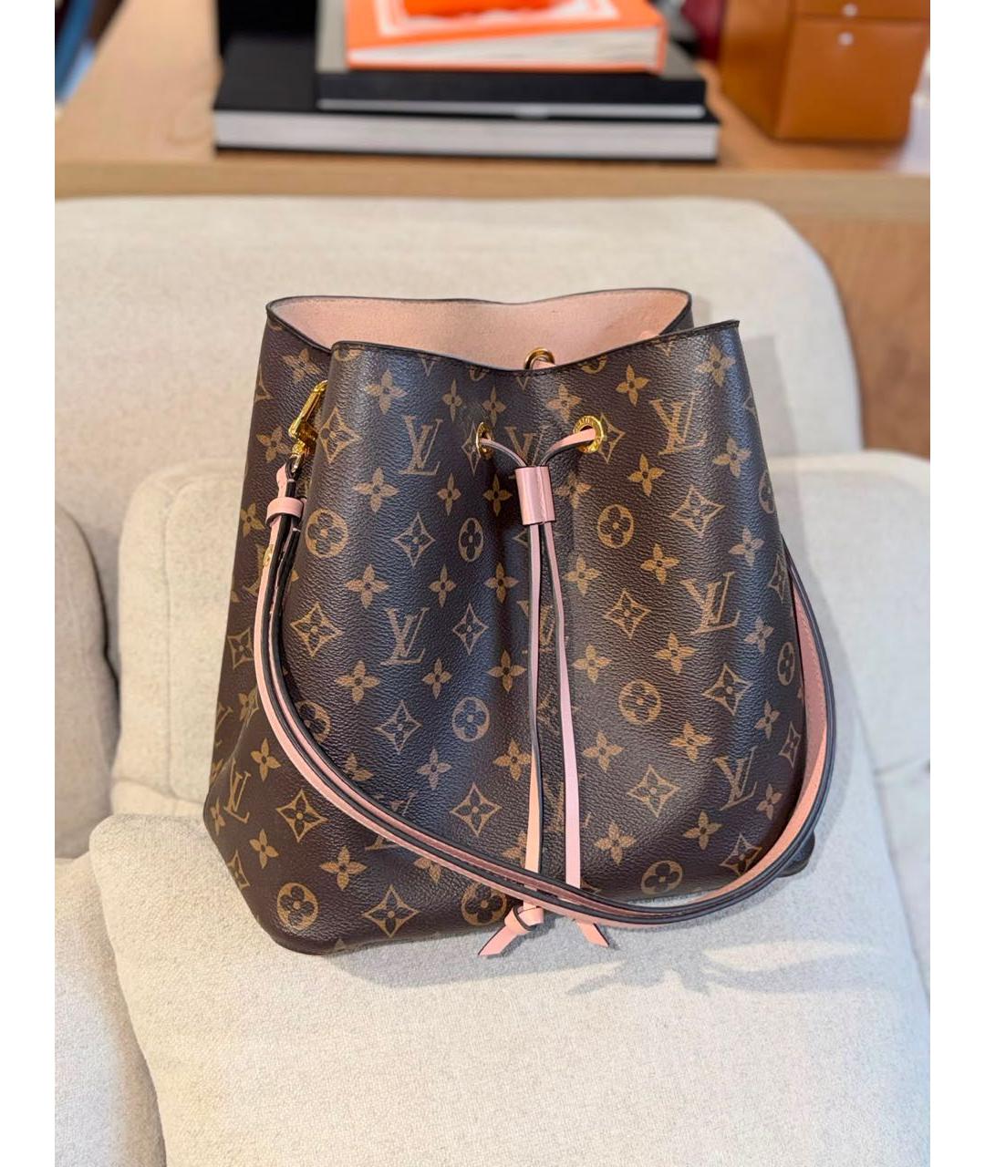 LOUIS VUITTON Коричневая сумка тоут из канвы, фото 3