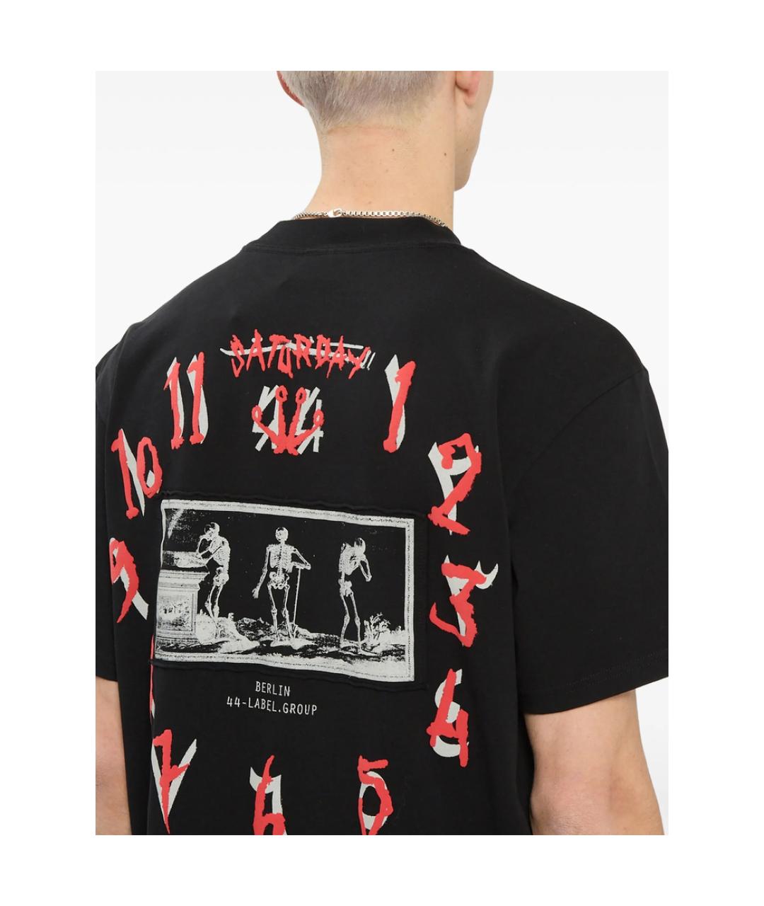 44 LABEL Черная хлопковая футболка, фото 5