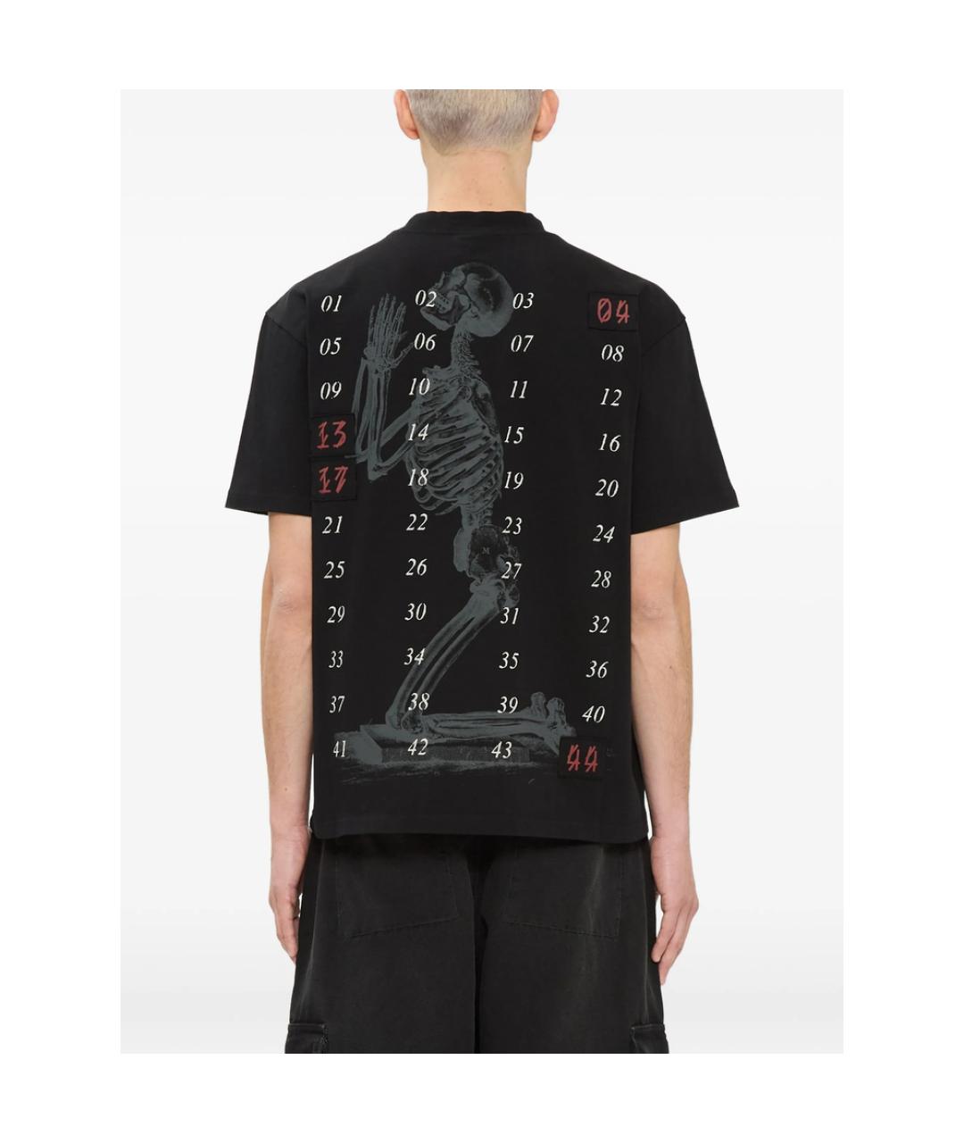 44 LABEL Черная хлопковая футболка, фото 2