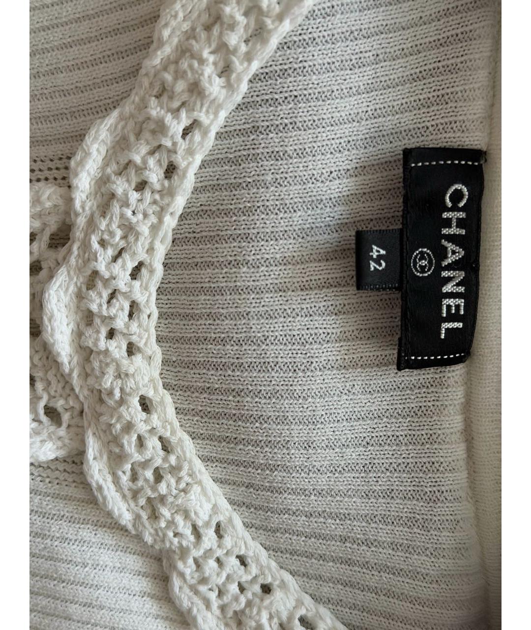 CHANEL Белое хлопковое повседневное платье, фото 3