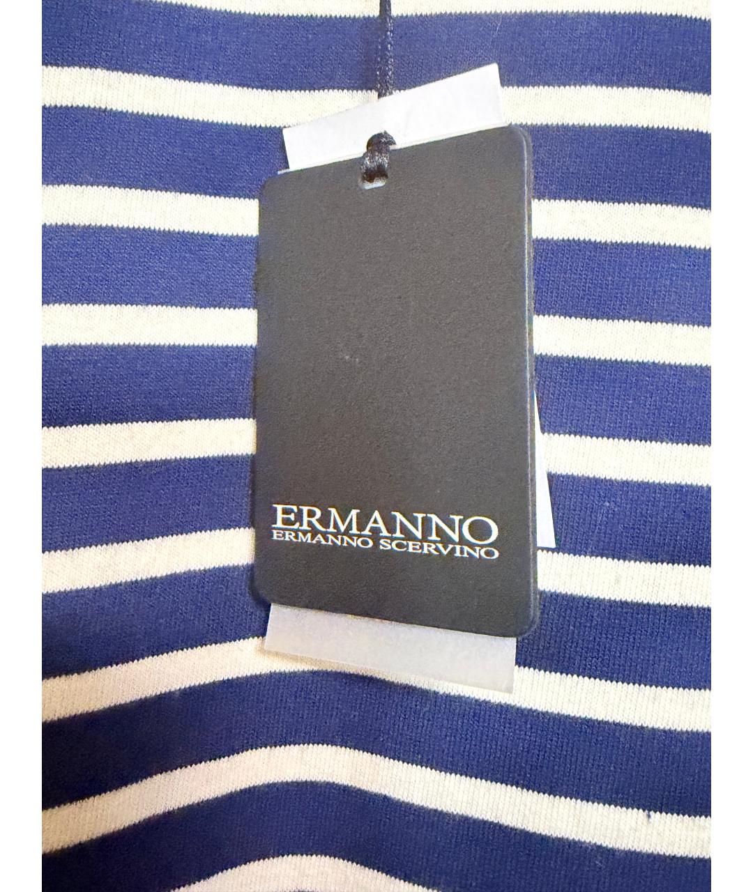 ERMANNO SCERVINO Синяя вискозная блузы, фото 4