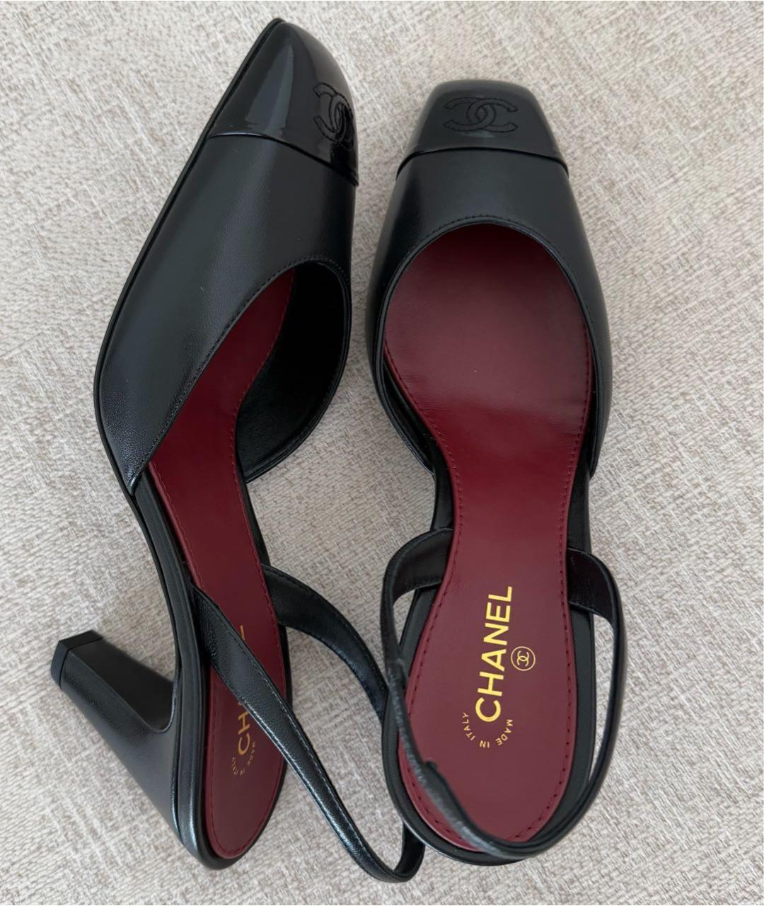 CHANEL Черные кожаные туфли, фото 2