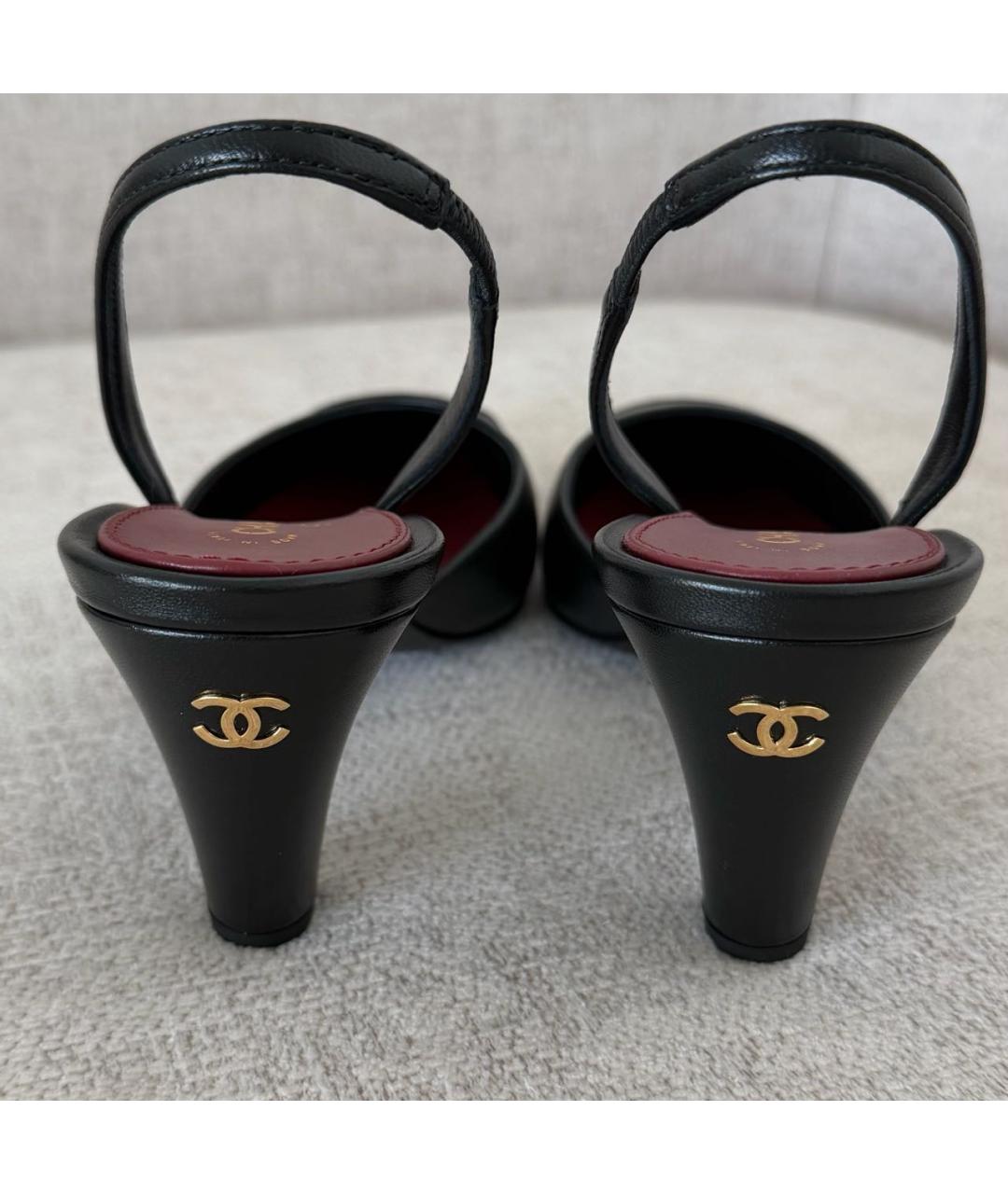 CHANEL Черные кожаные туфли, фото 4