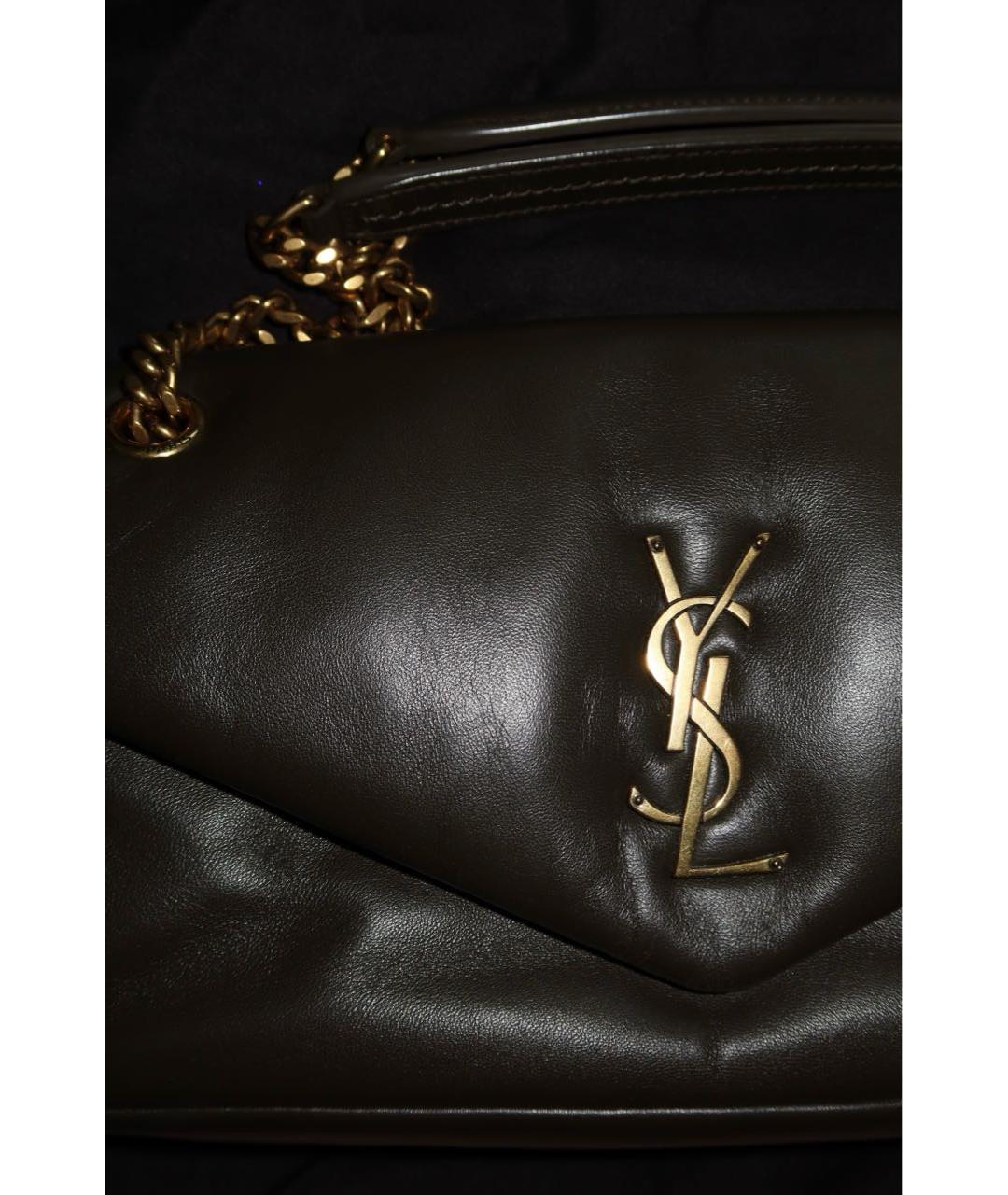 SAINT LAURENT Коричневая кожаная сумка через плечо, фото 2