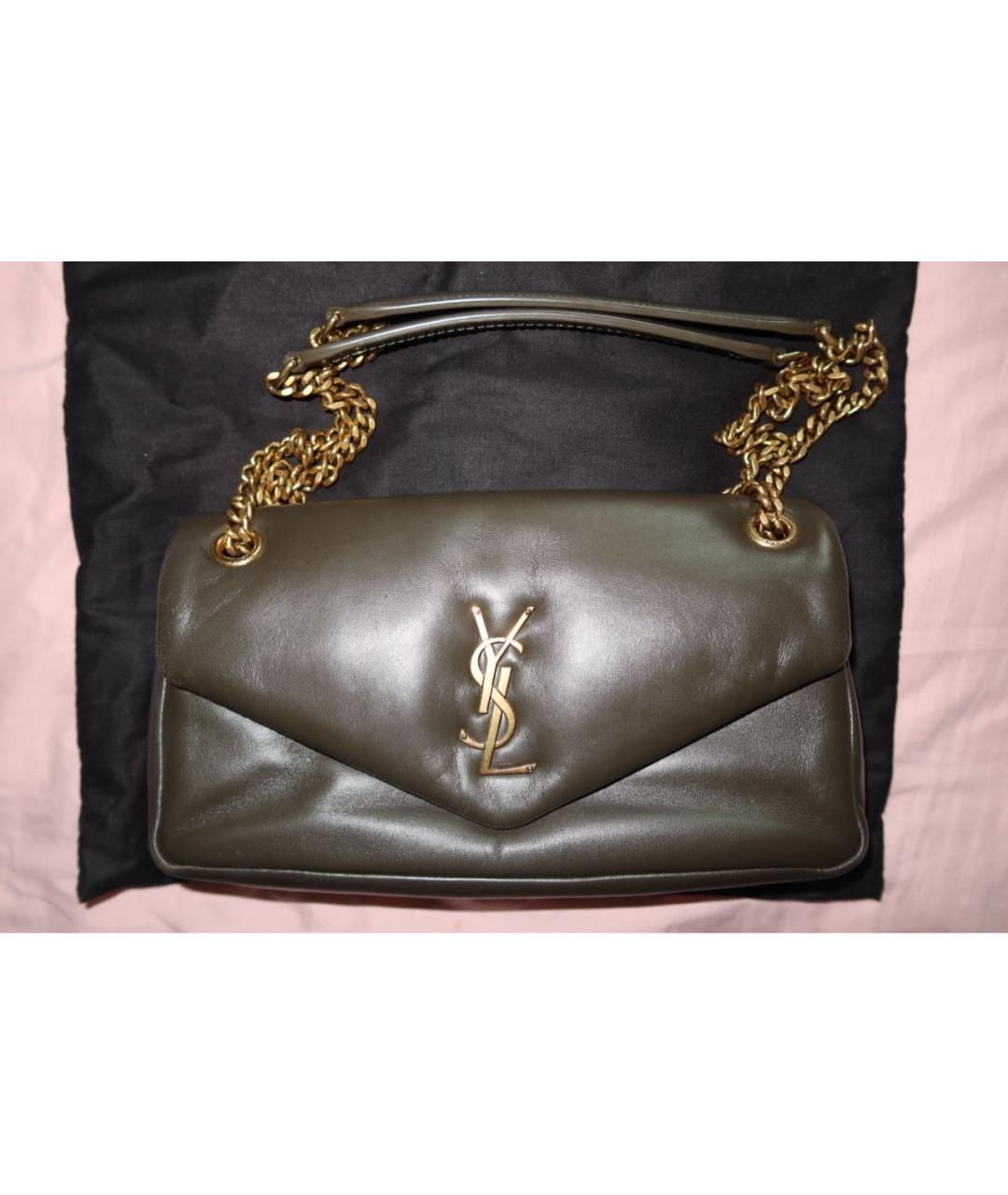 SAINT LAURENT Коричневая кожаная сумка через плечо, фото 5