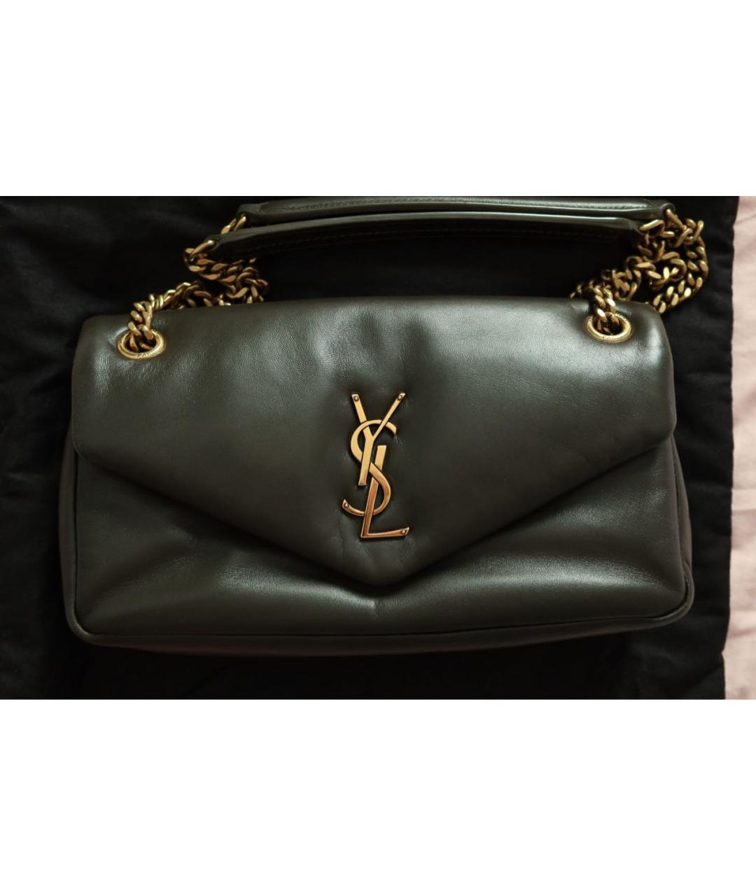 SAINT LAURENT Коричневая кожаная сумка через плечо, фото 8