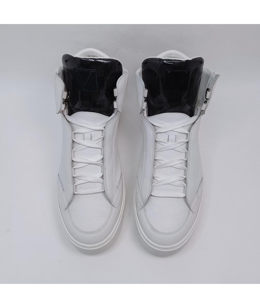 LOUIS VUITTON PRE-OWNED Белые кожаные высокие кроссовки / кеды, фото 5