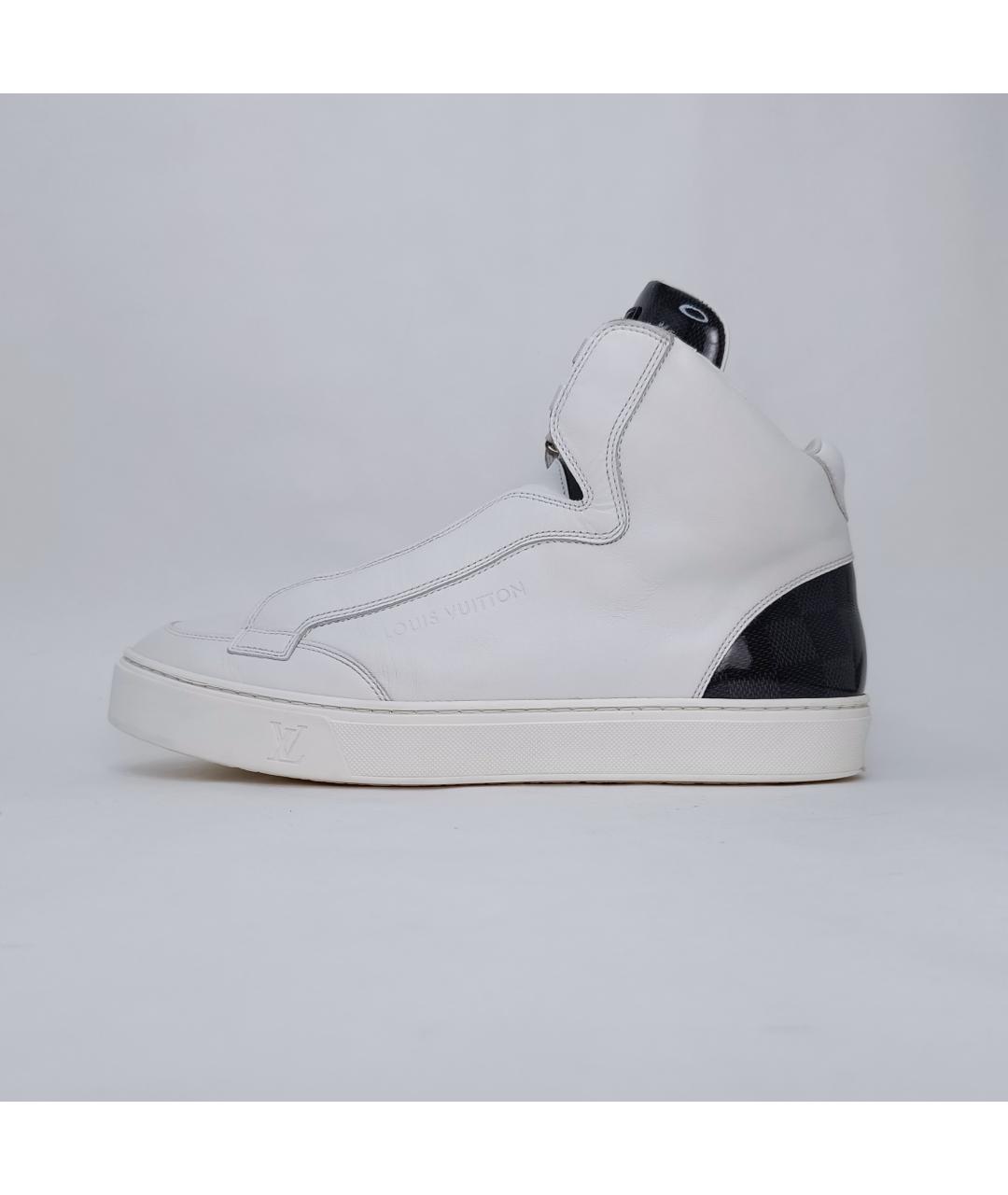 LOUIS VUITTON Белые кожаные высокие кроссовки / кеды, фото 3