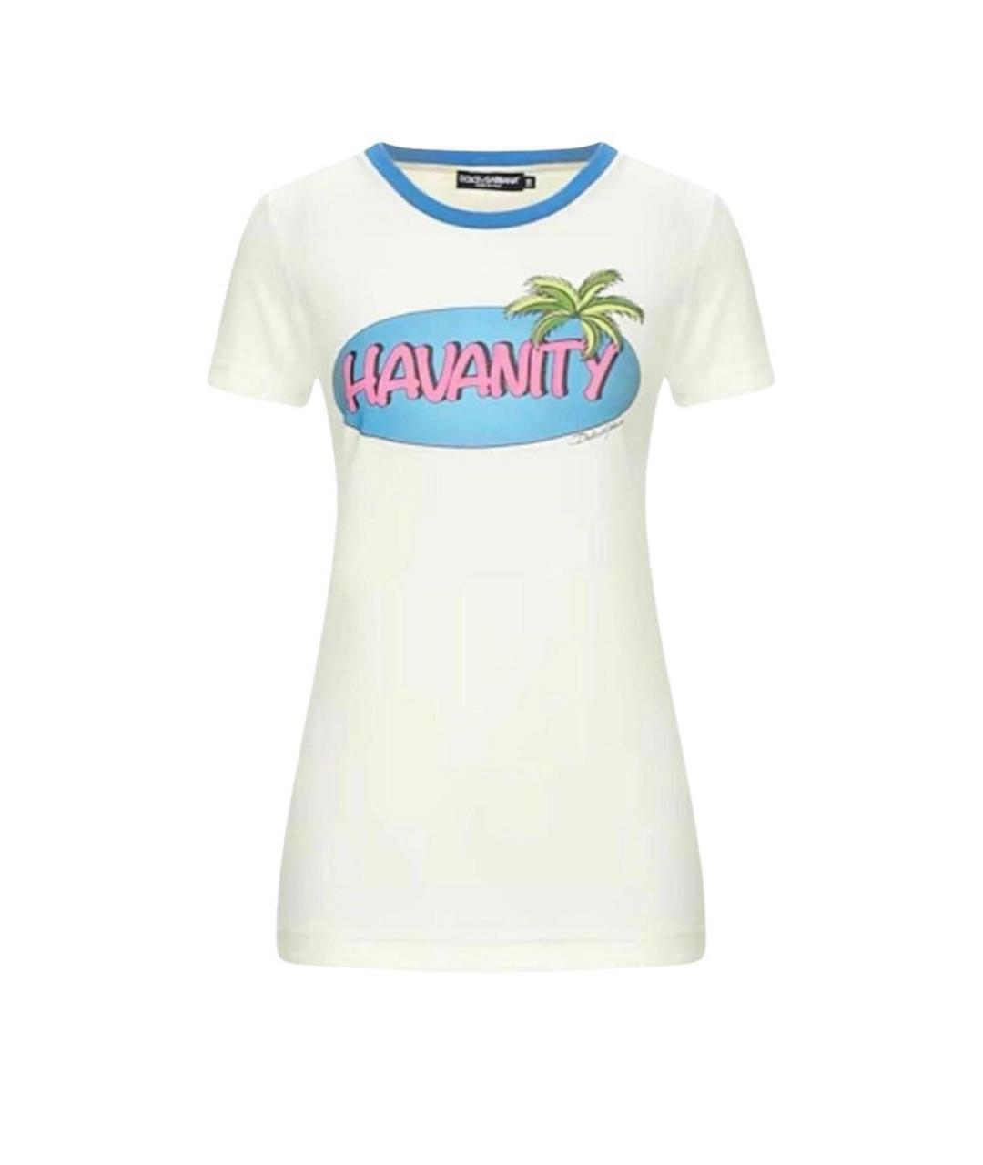 DOLCE&GABBANA Желтая хлопковая футболка, фото 2
