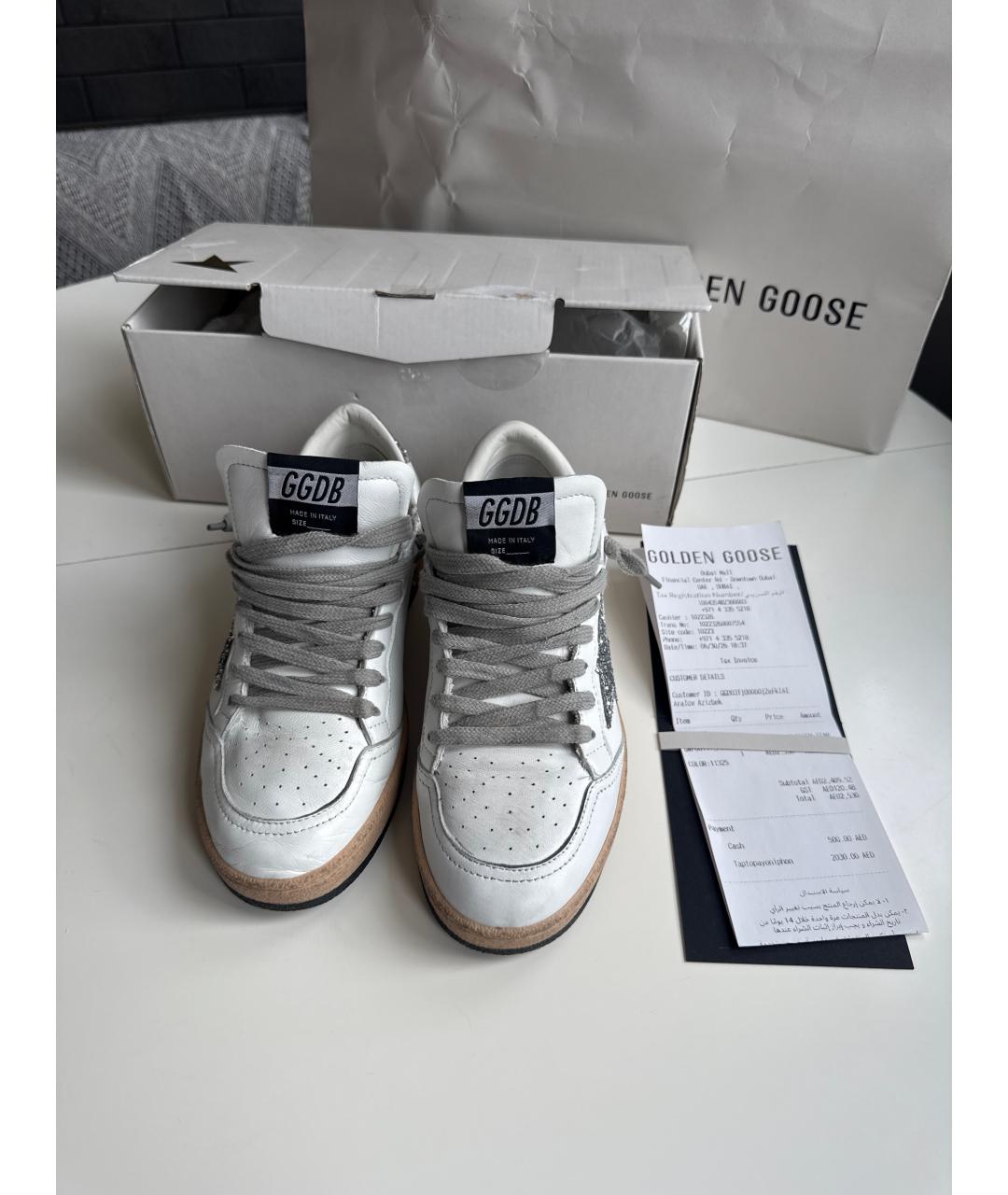GOLDEN GOOSE Белые кожаные кеды, фото 2