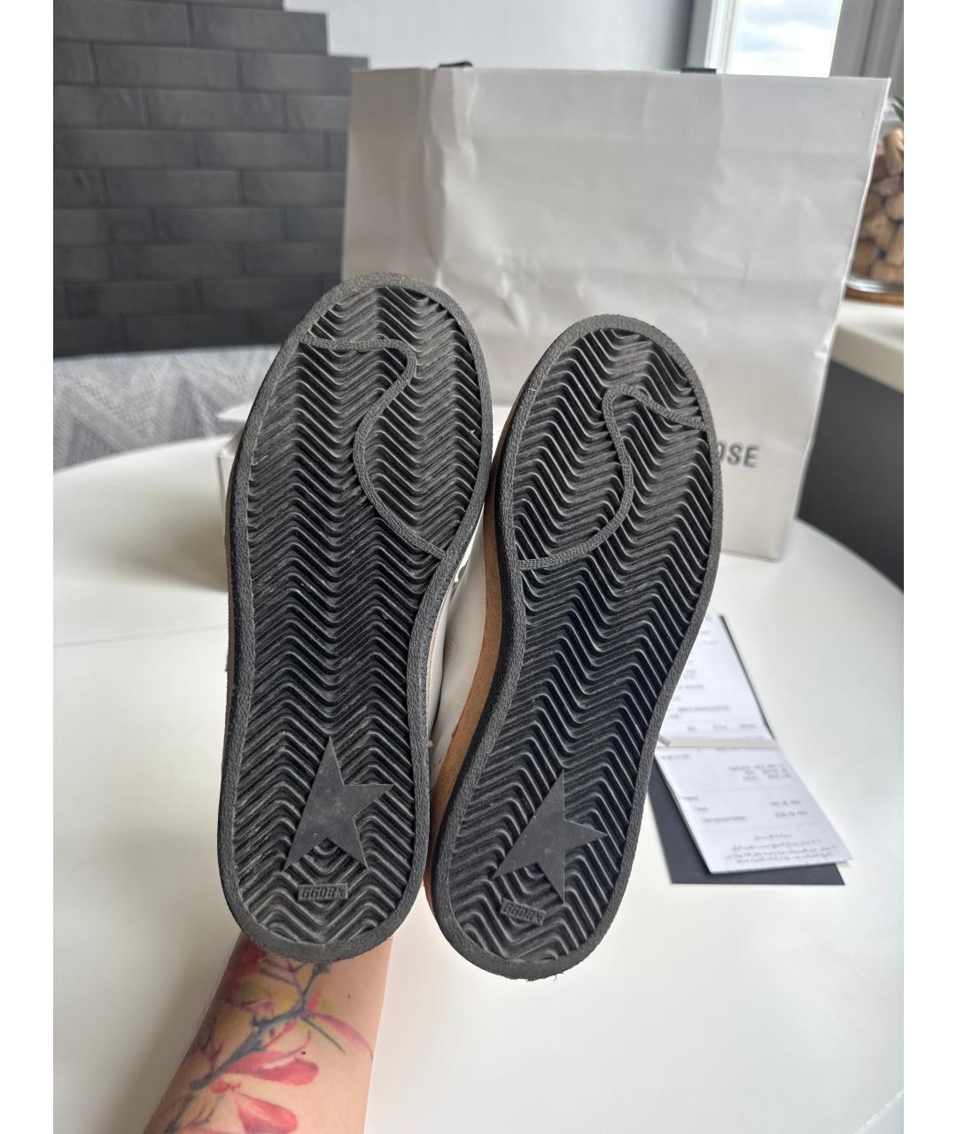 GOLDEN GOOSE Белые кожаные кеды, фото 5