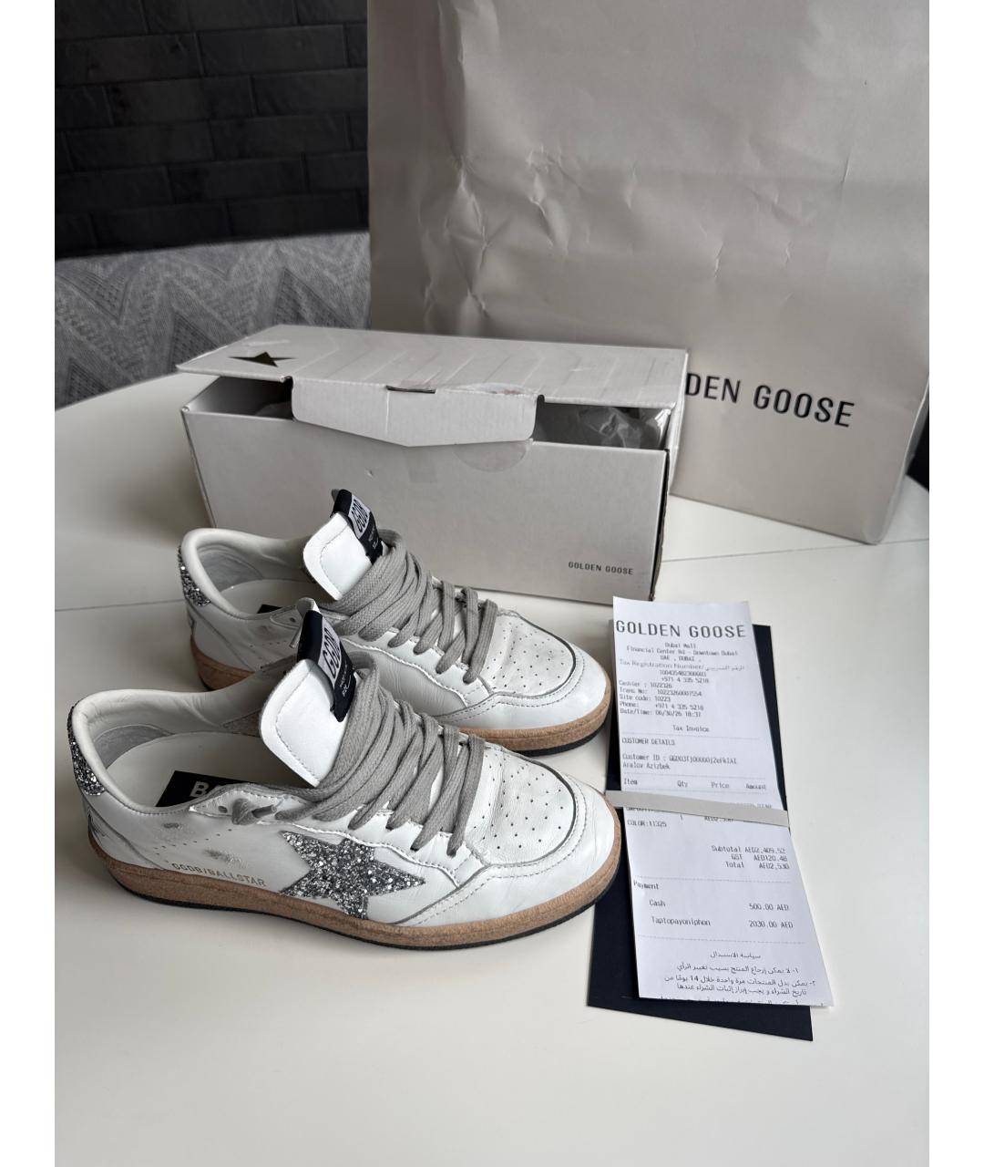 GOLDEN GOOSE Белые кожаные кеды, фото 6