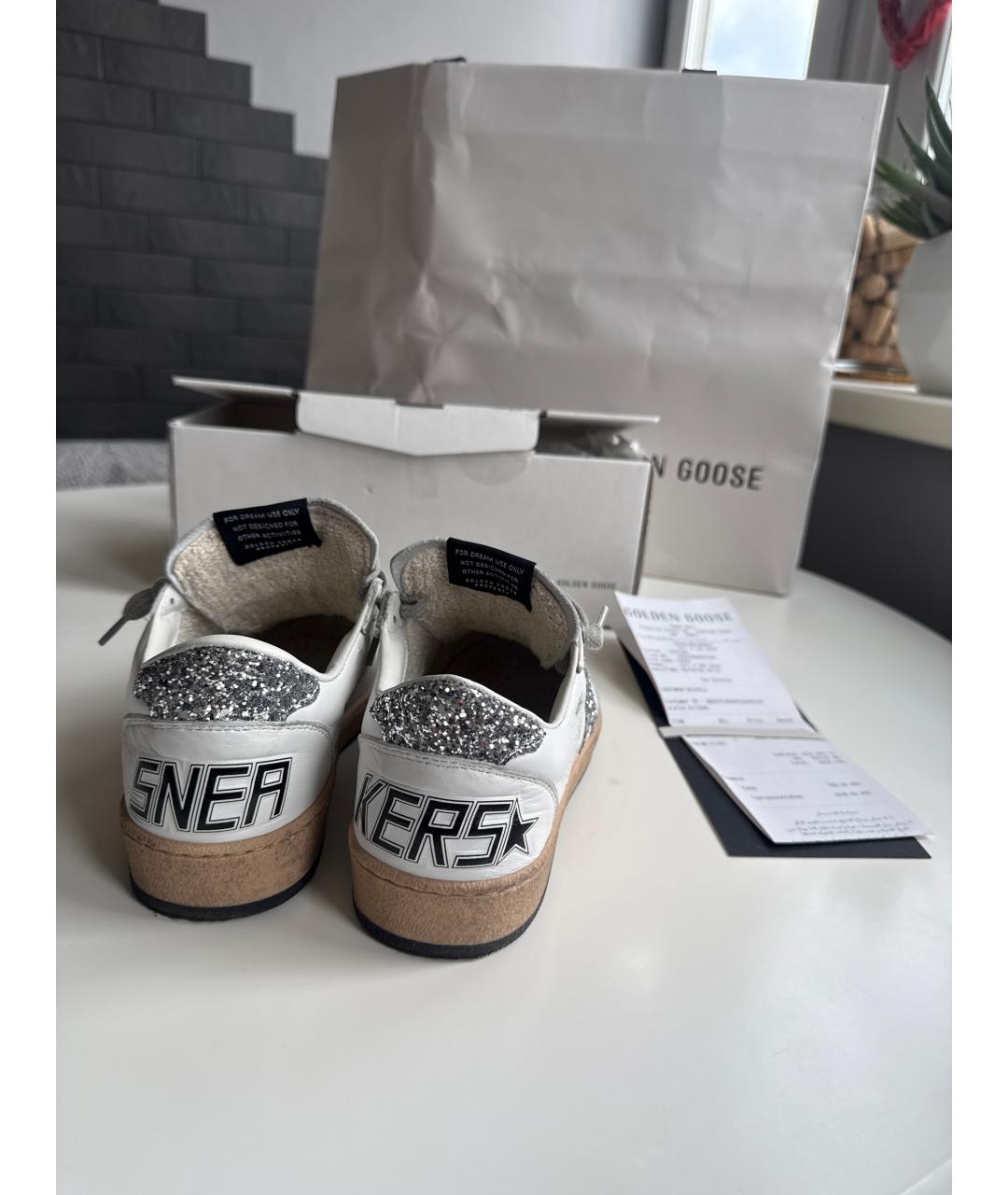 GOLDEN GOOSE Белые кожаные кеды, фото 4