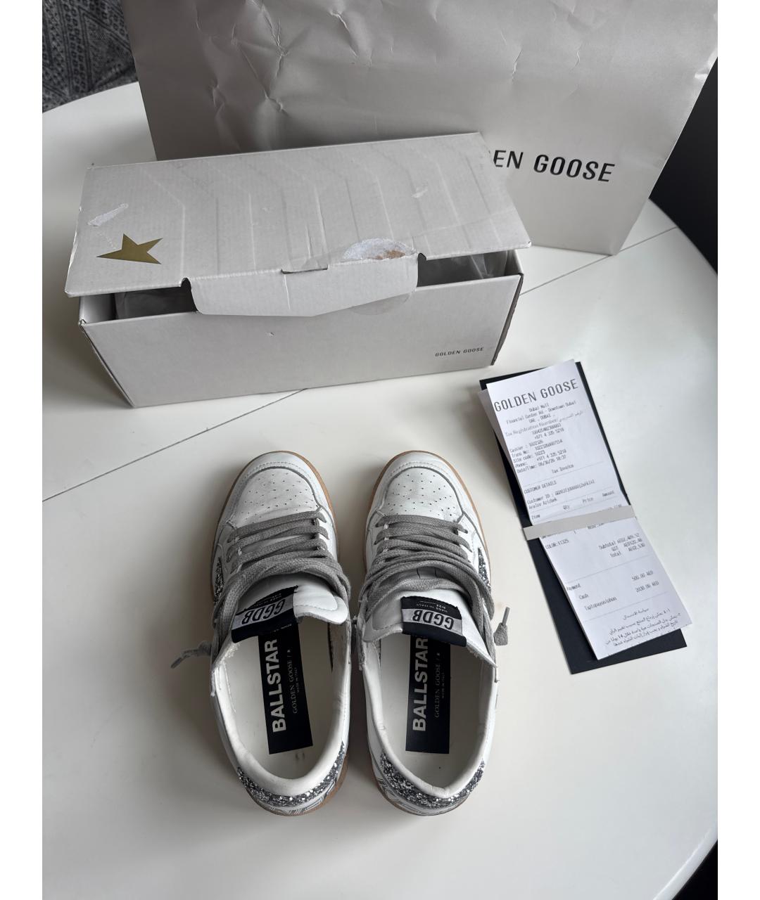 GOLDEN GOOSE Белые кожаные кеды, фото 3