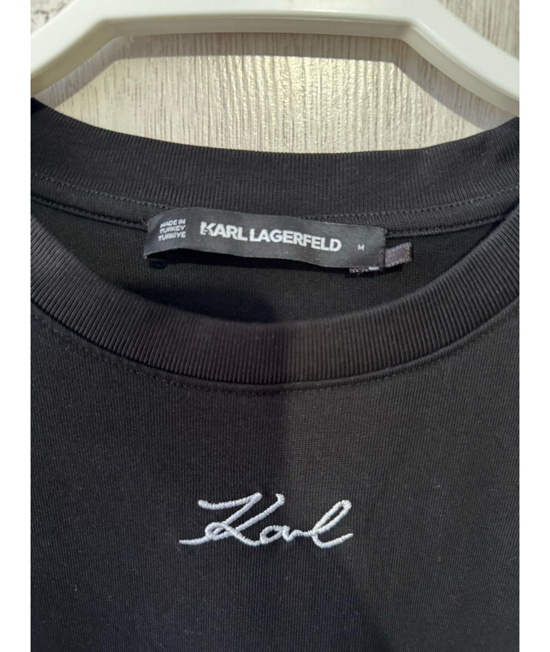 KARL LAGERFELD Черное хлопковое повседневное платье, фото 3
