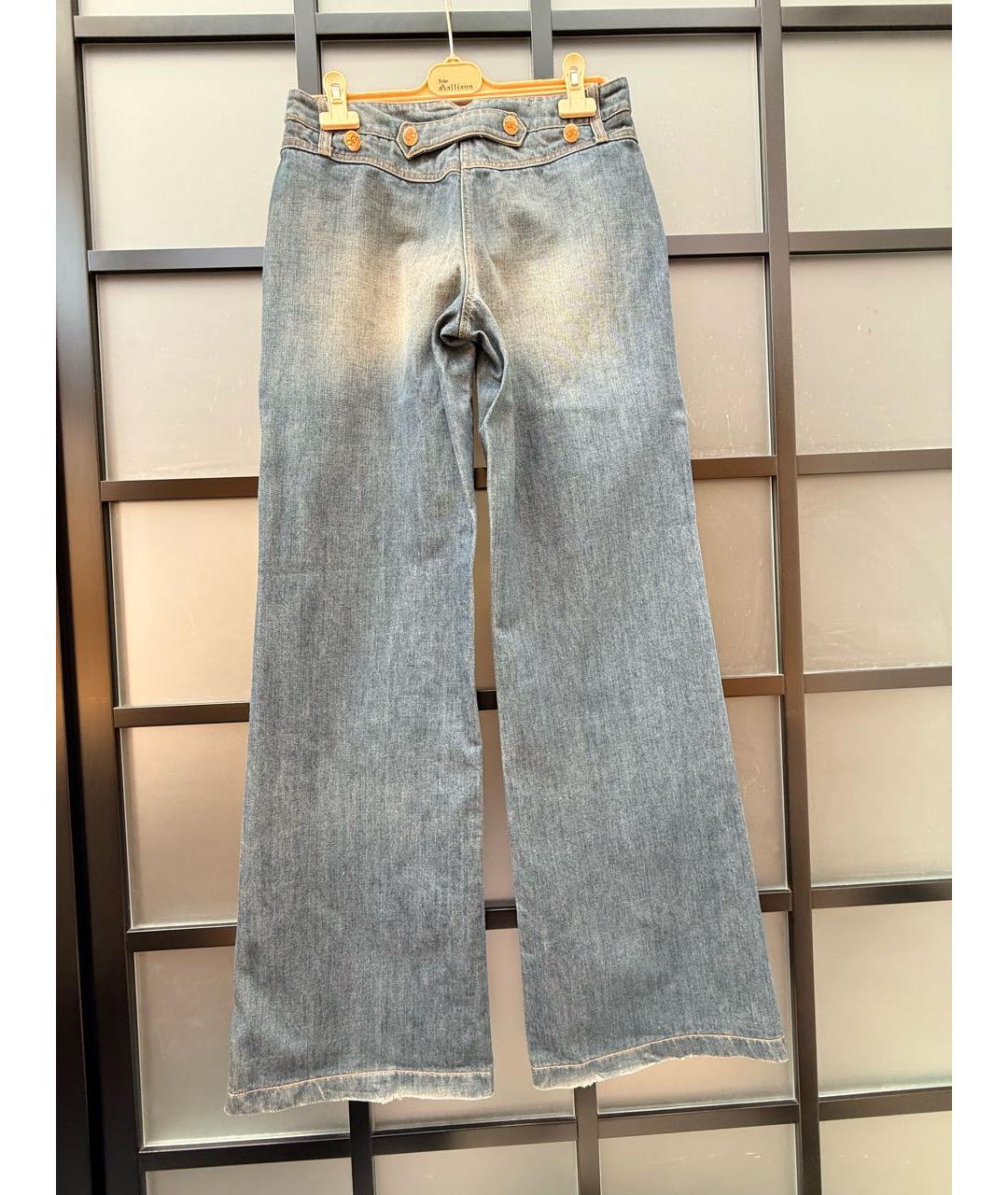 EMPORIO ARMANI Синие хлопковые джинсы клеш, фото 2