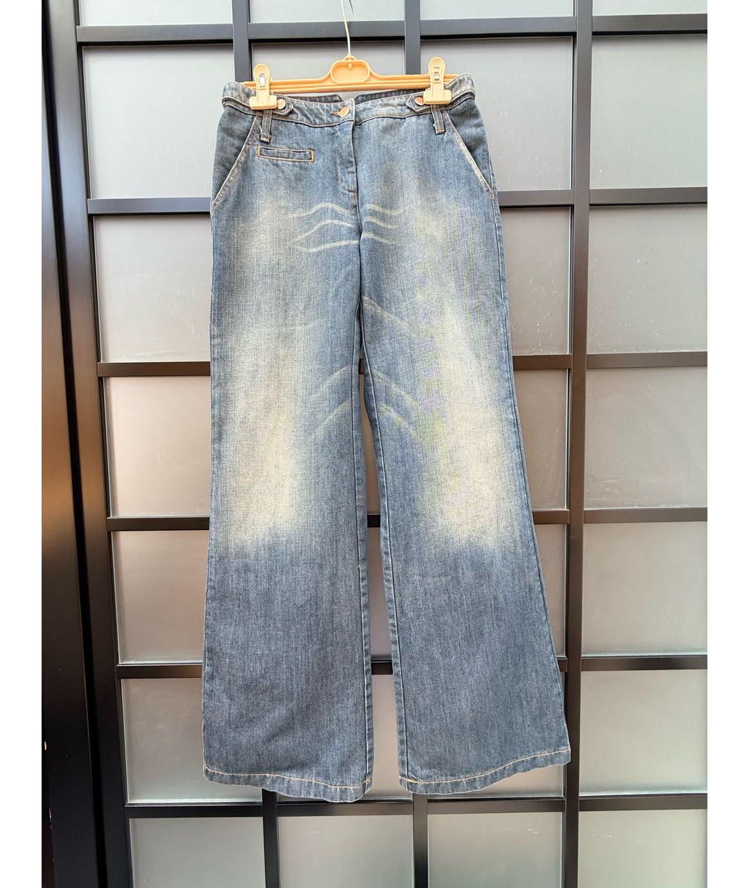 EMPORIO ARMANI Синие хлопковые джинсы клеш, фото 6