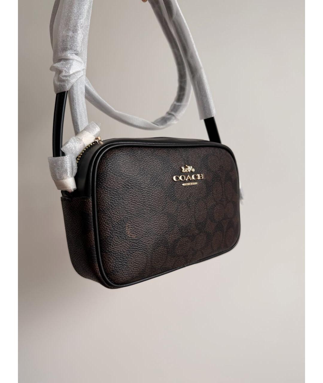 COACH Коричневая сумка через плечо из канвы, фото 2