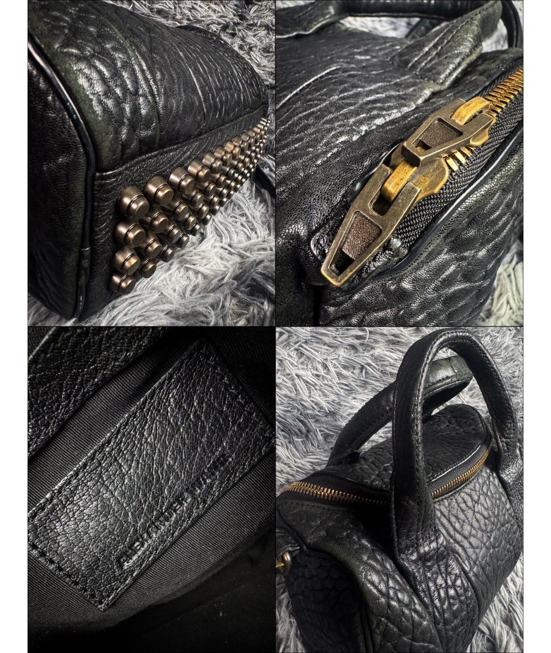 ALEXANDER WANG Черная кожаная сумка с короткими ручками, фото 4