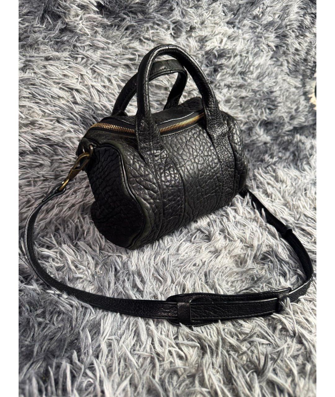ALEXANDER WANG Черная кожаная сумка с короткими ручками, фото 2