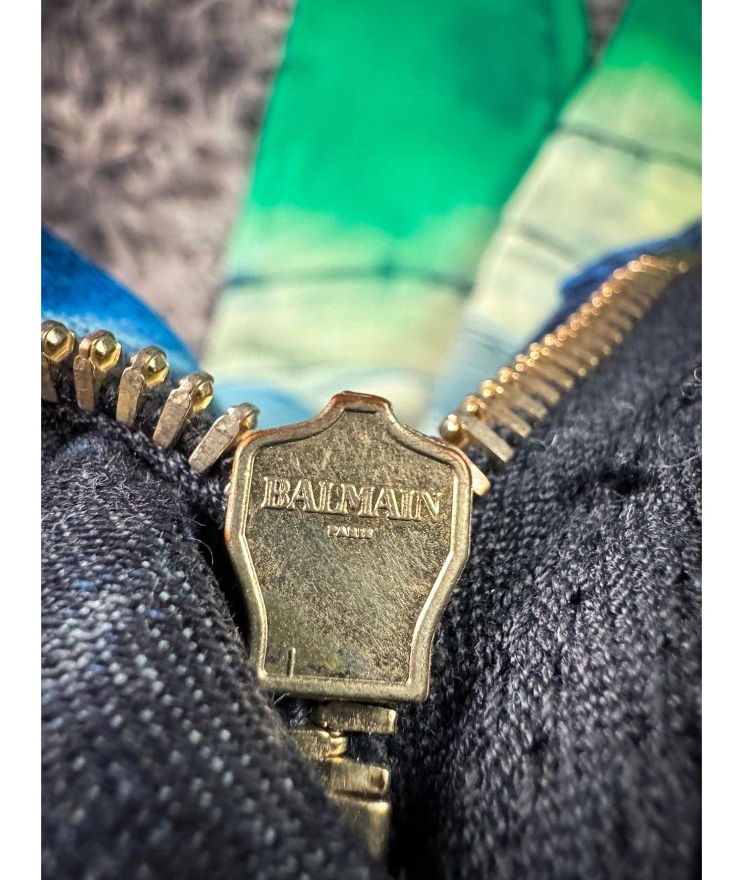 BALMAIN Бирюзовые хлопковые джинсы скинни, фото 5