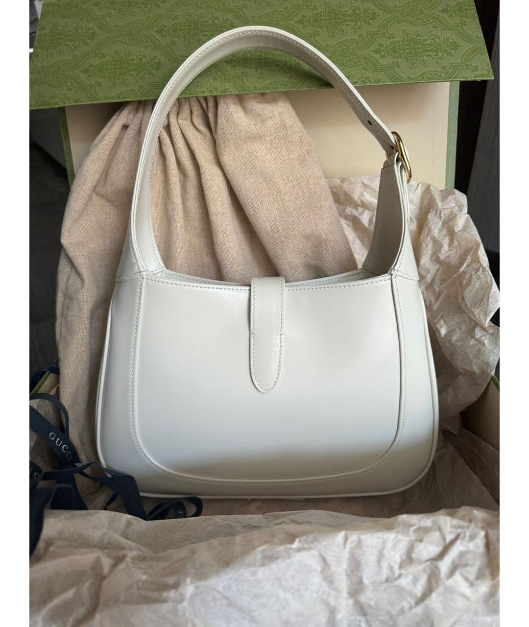 GUCCI Белая кожаная сумка с короткими ручками, фото 3