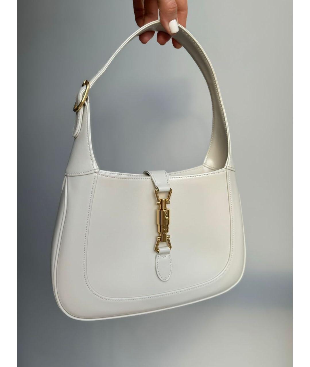GUCCI Белая кожаная сумка с короткими ручками, фото 2