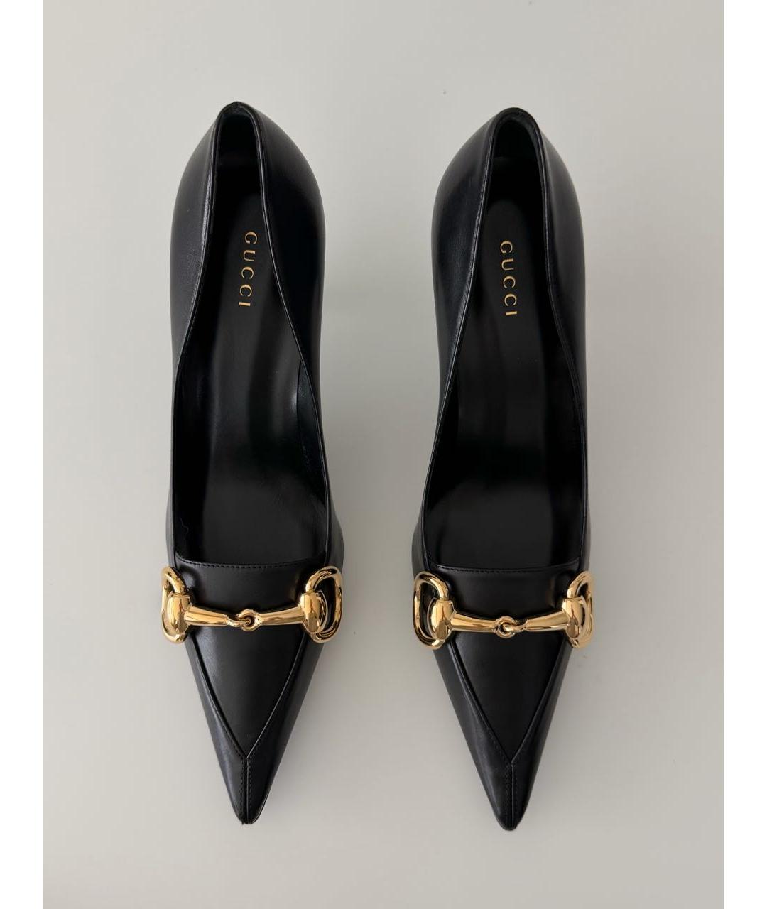 GUCCI Черные кожаные туфли, фото 4