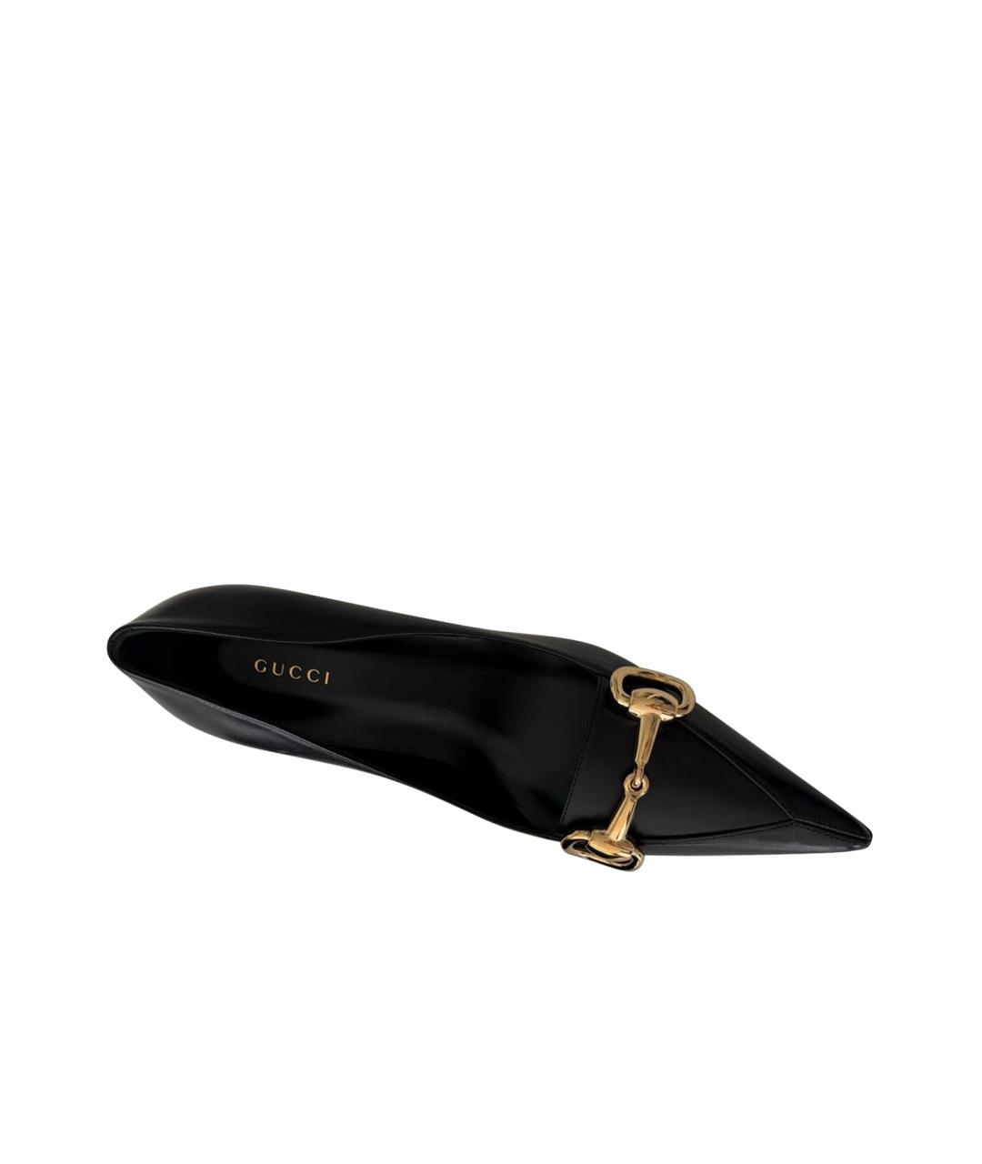 GUCCI Черные кожаные туфли, фото 1