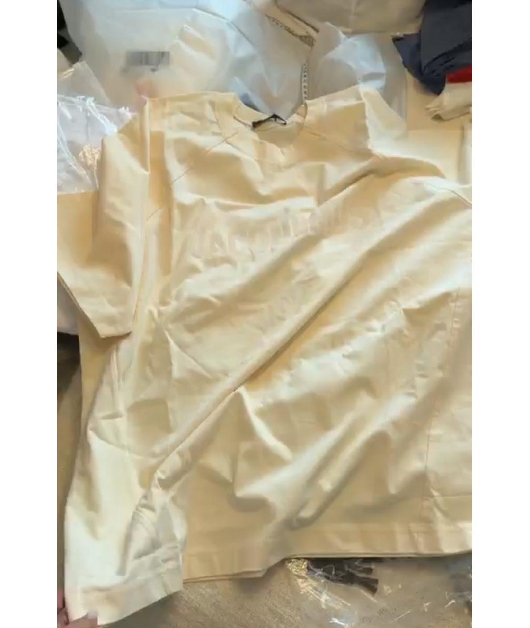JACQUEMUS Бежевая хлопковая футболка, фото 2