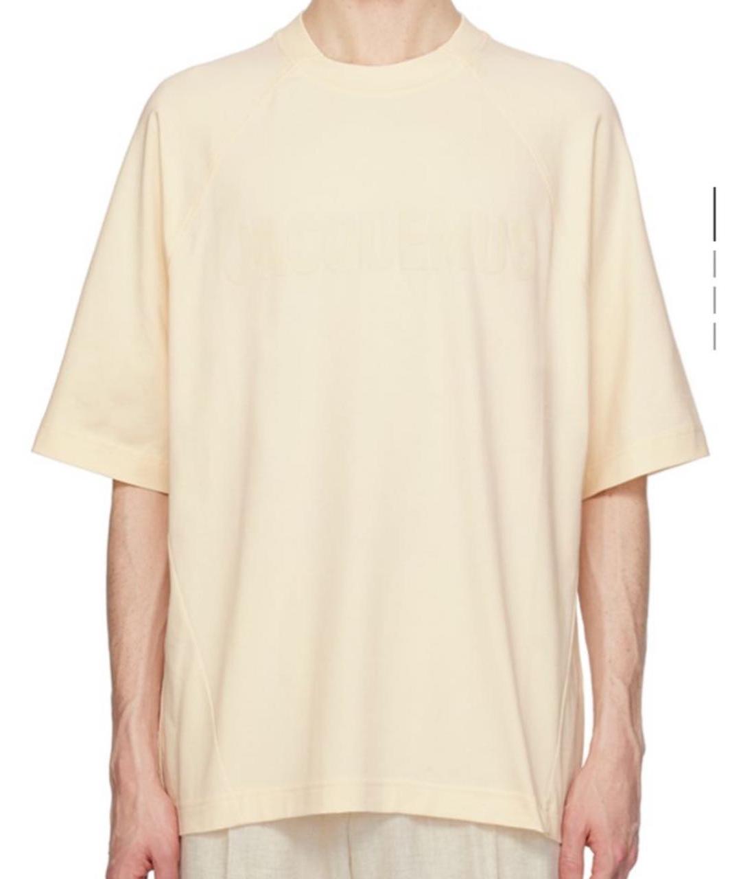 JACQUEMUS Бежевая хлопковая футболка, фото 3
