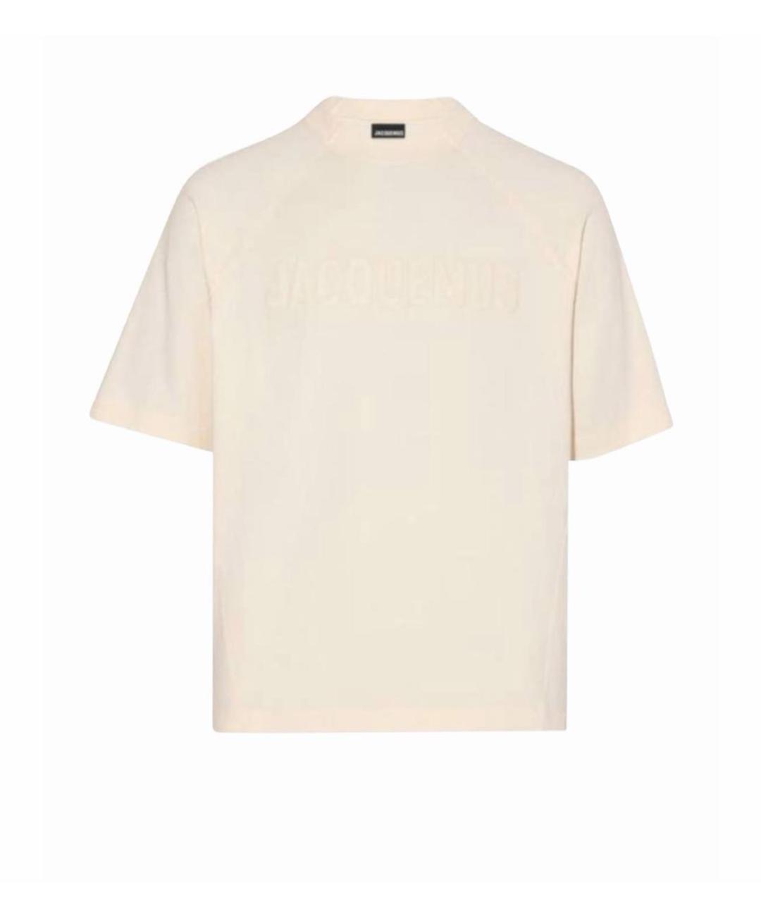 JACQUEMUS Бежевая хлопковая футболка, фото 7