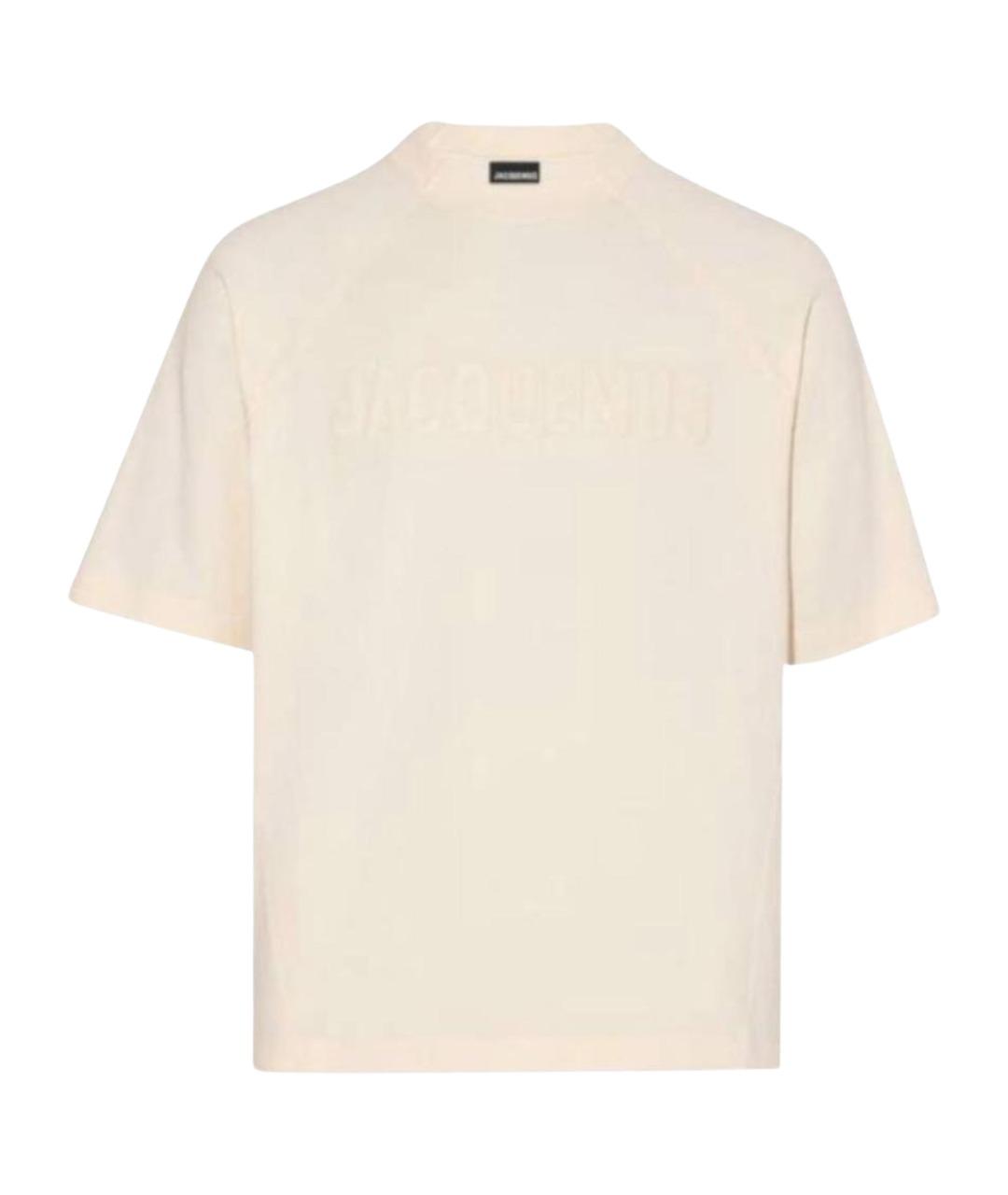 JACQUEMUS Бежевая хлопковая футболка, фото 1