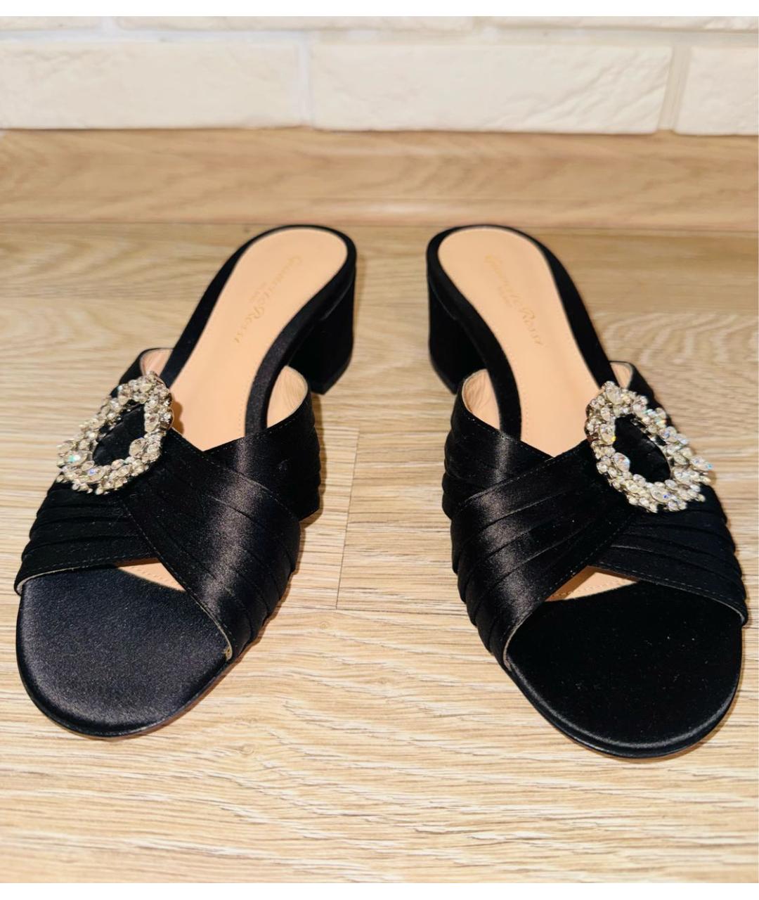 GIANVITO ROSSI Черные текстильные босоножки, фото 2