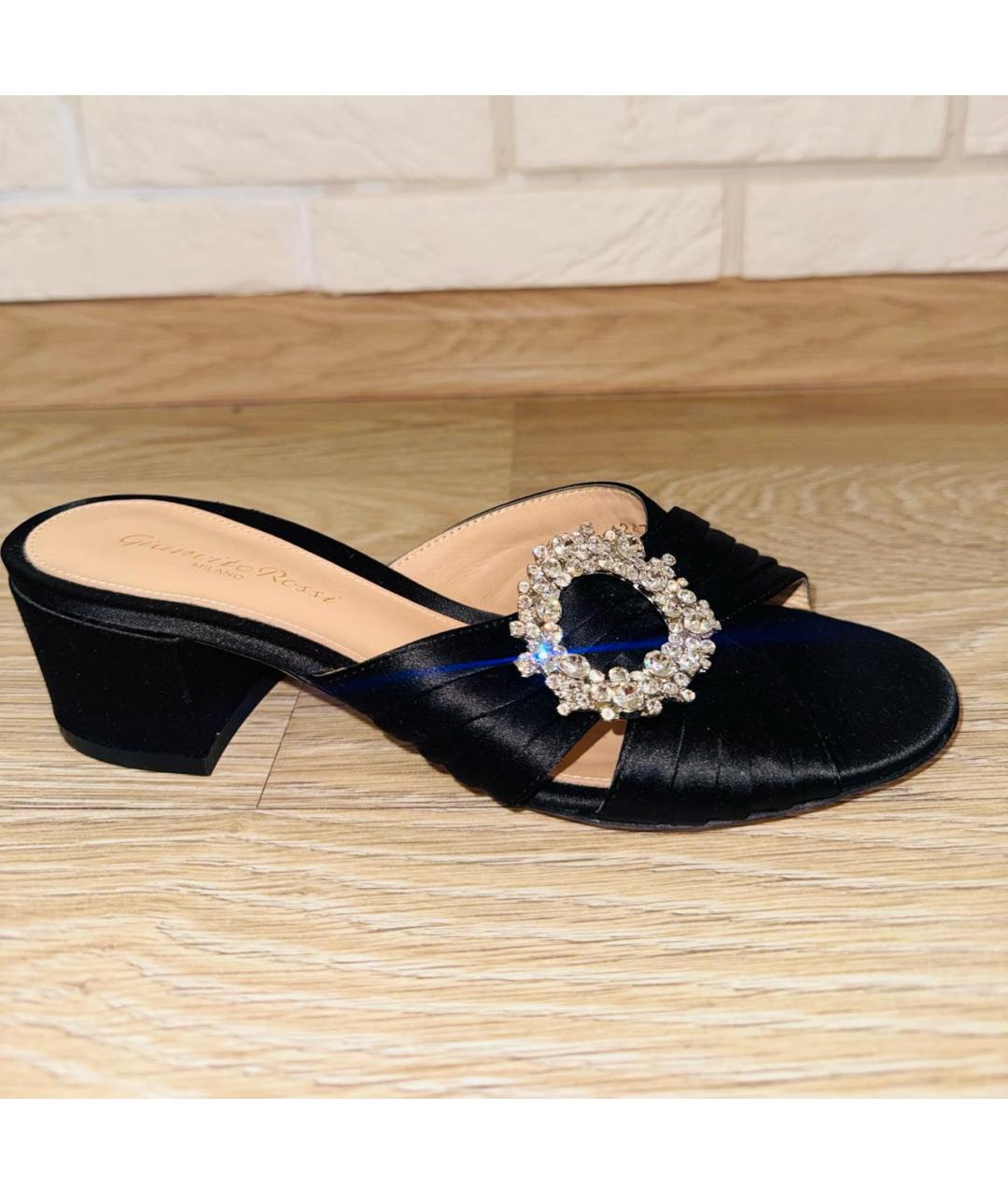 GIANVITO ROSSI Черные текстильные босоножки, фото 9