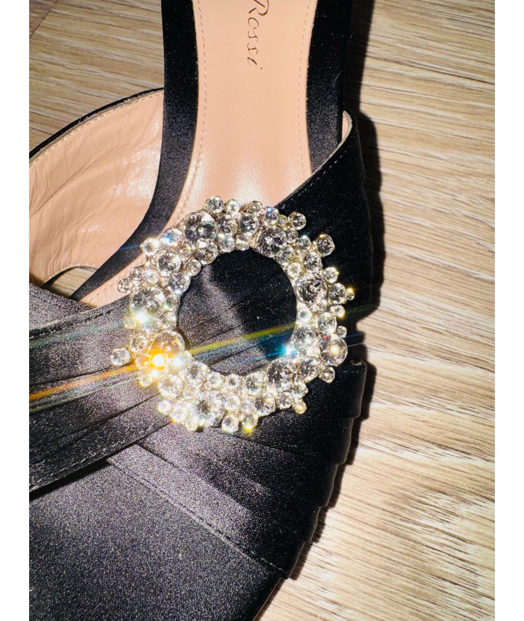 GIANVITO ROSSI Черные текстильные босоножки, фото 7