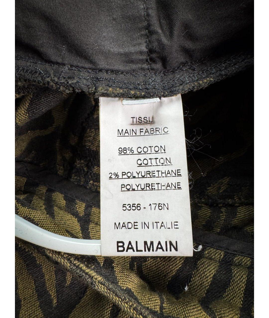 BALMAIN Золотые хлопковые джинсы слим, фото 8