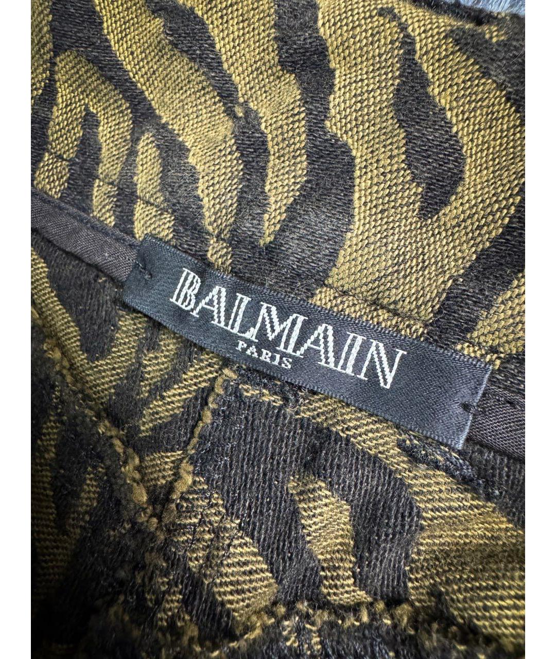 BALMAIN Золотые хлопковые джинсы слим, фото 7