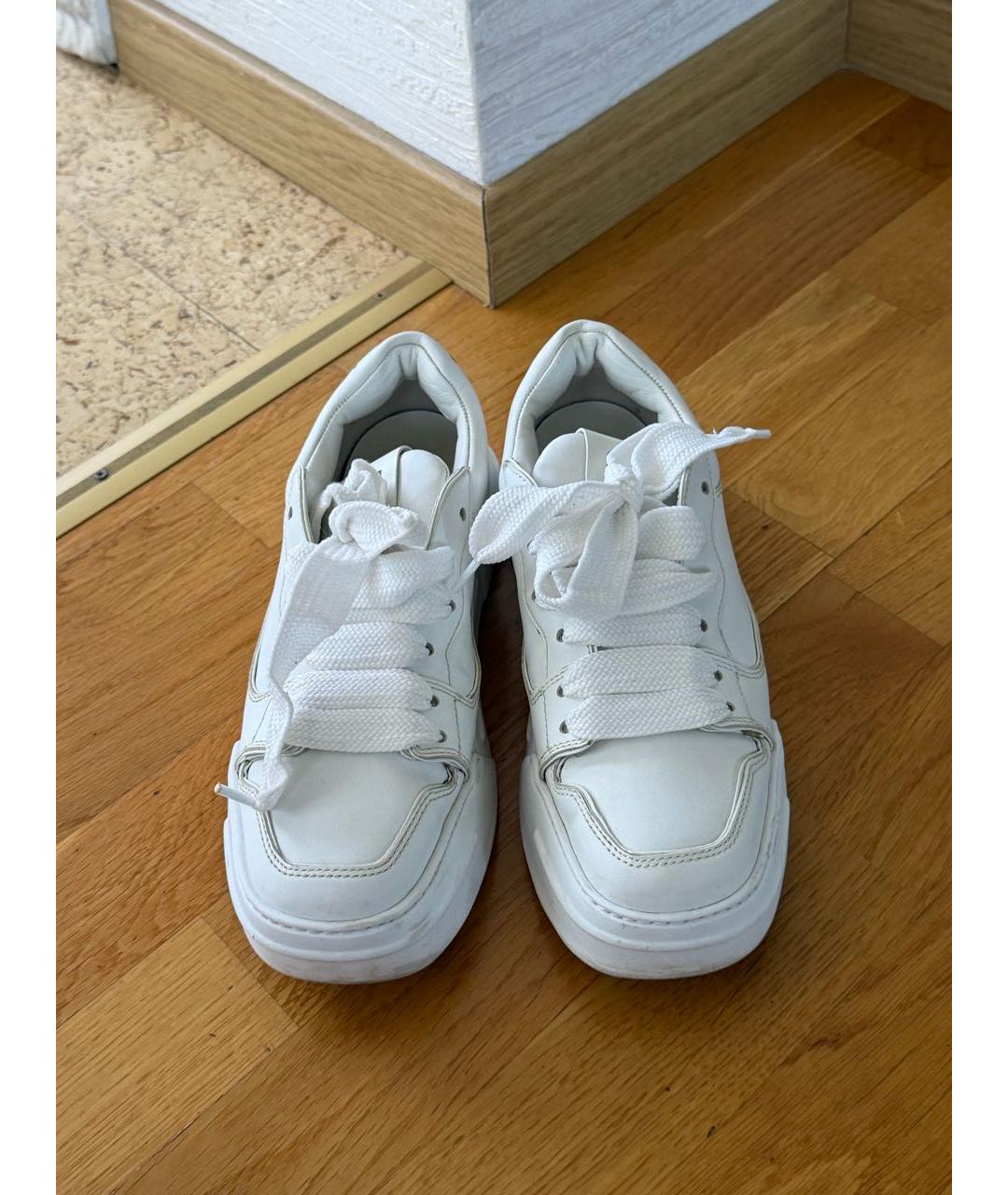 MIU MIU Белые кожаные кеды, фото 2