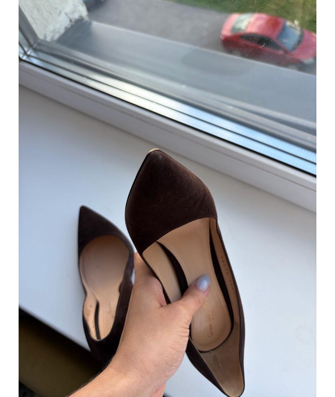 GIANVITO ROSSI Коричневые кожаные туфли, фото 8