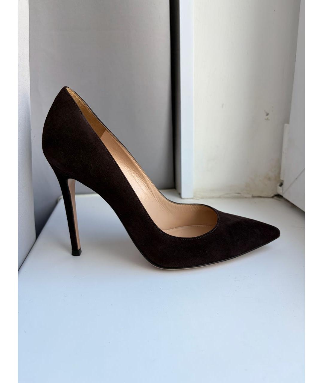 GIANVITO ROSSI Коричневые кожаные туфли, фото 9