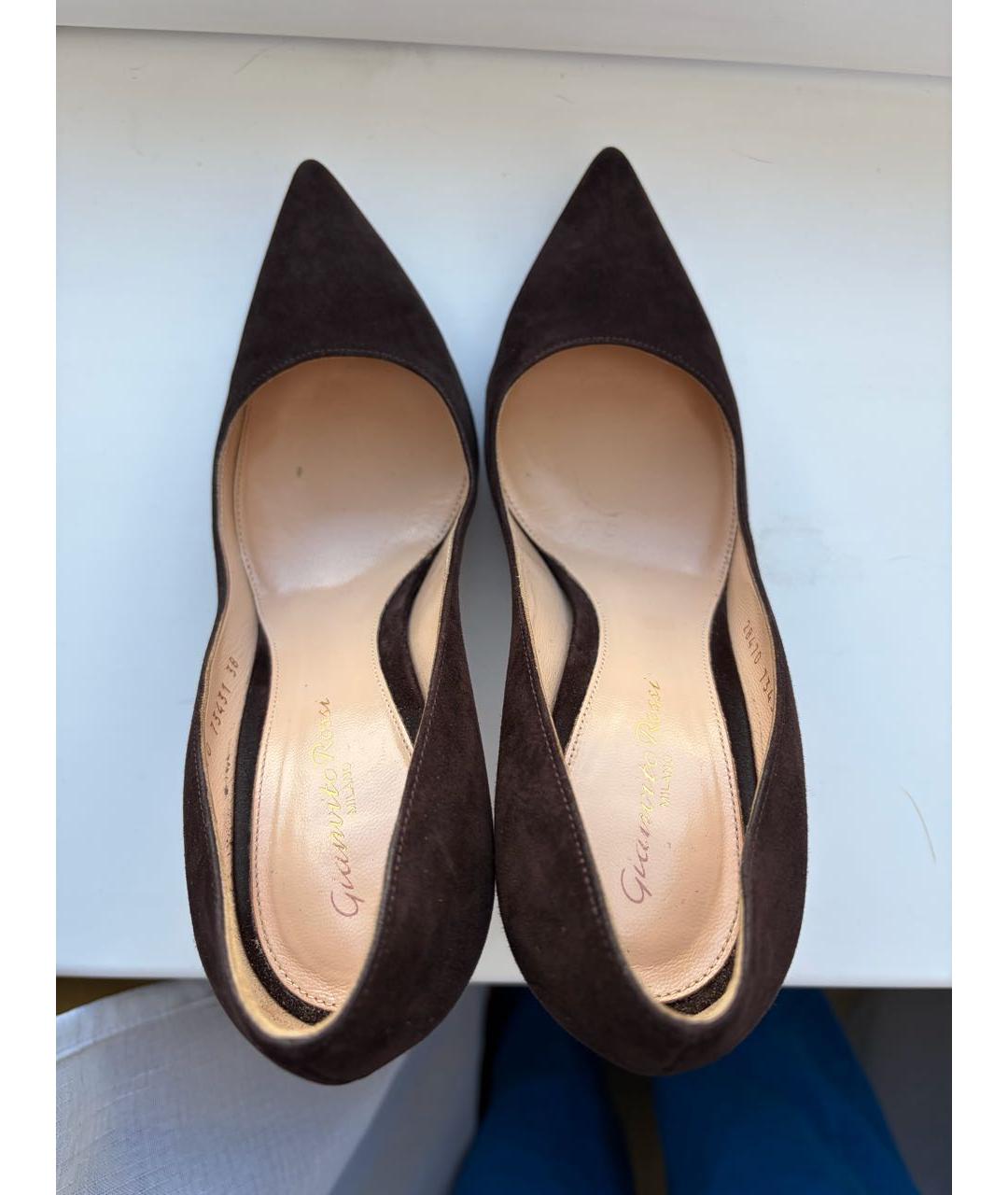 GIANVITO ROSSI Коричневые кожаные туфли, фото 3